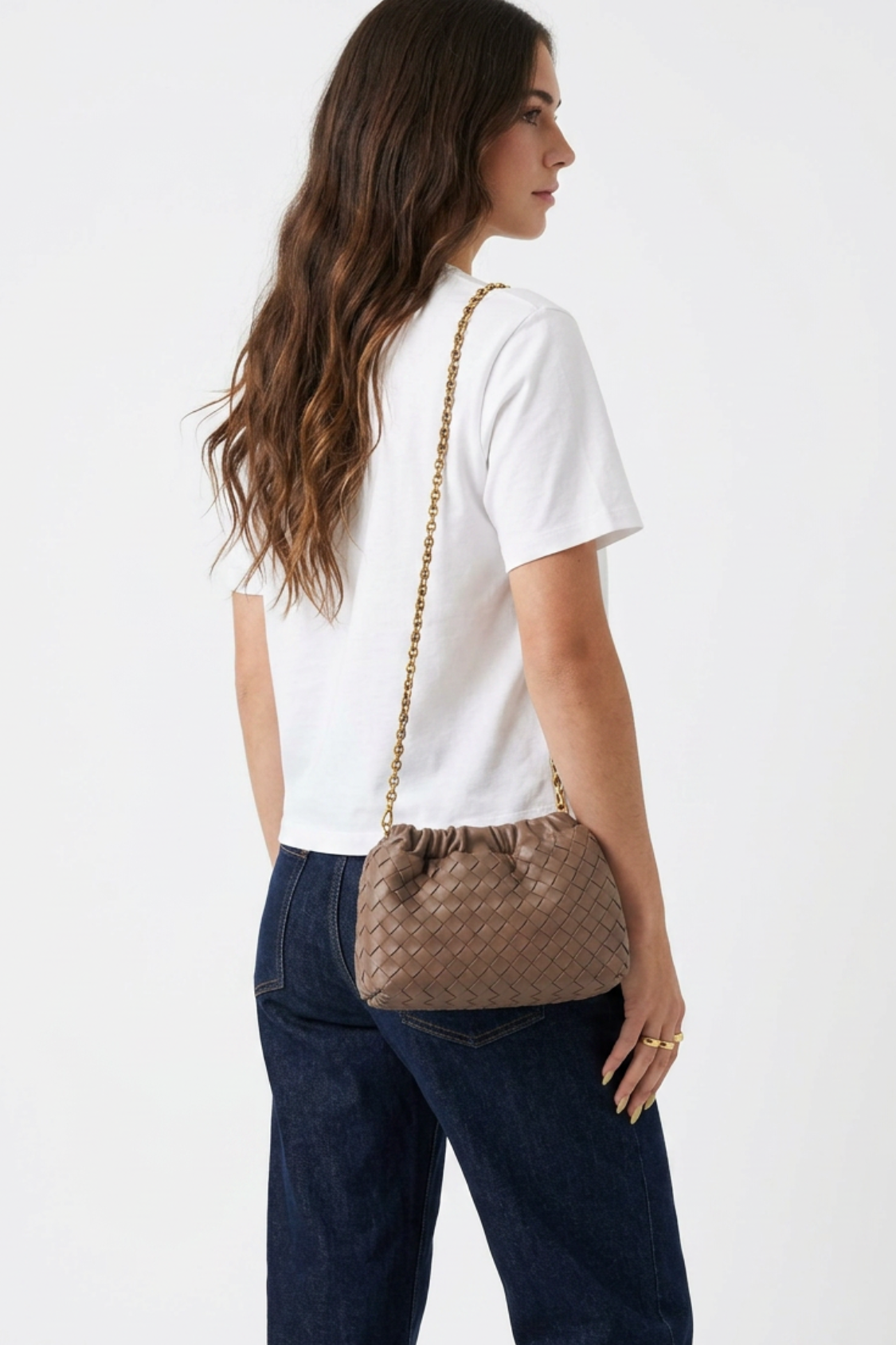Cloud Woven Shoulder Bag - Mocha