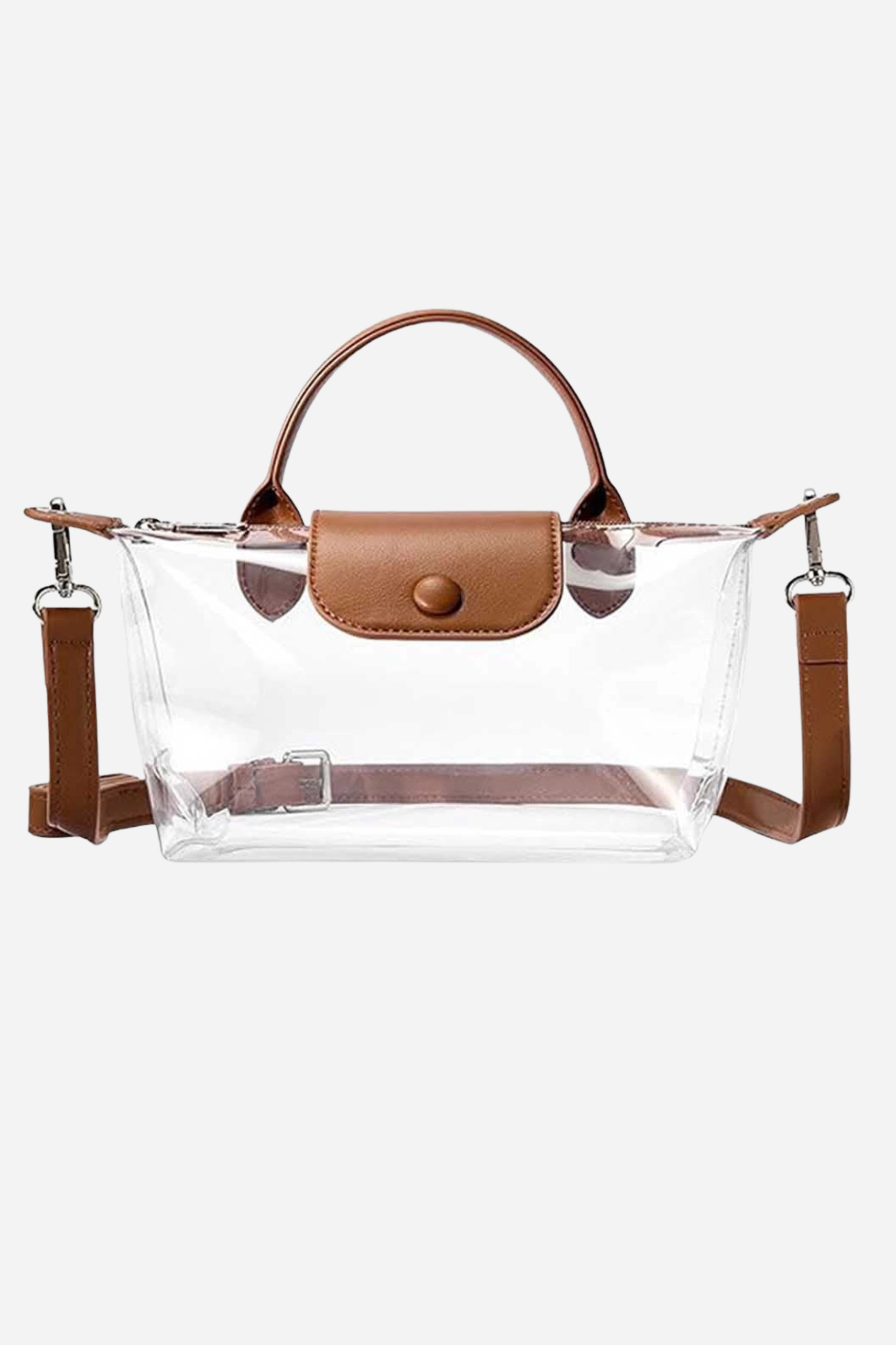 Clear Crossbody Purse - Brown