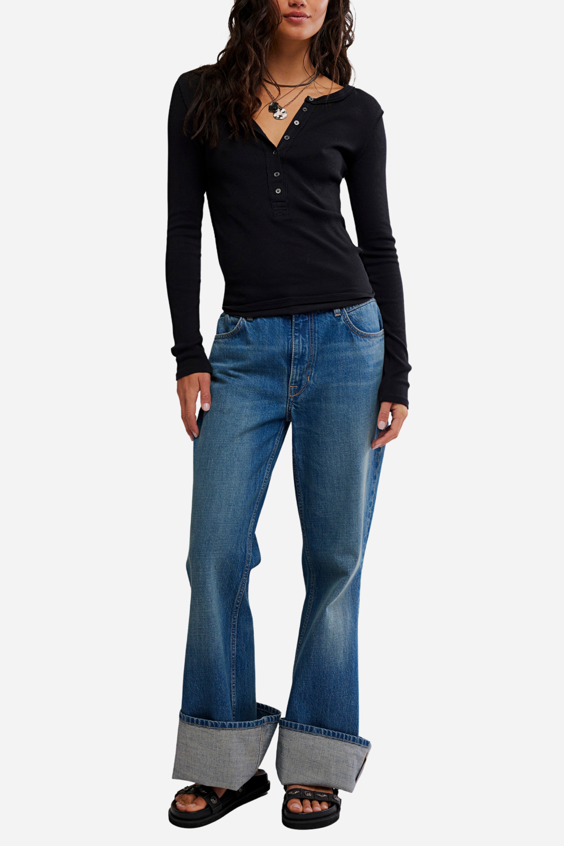 Free People Jamie Henley Top - Pitch Black