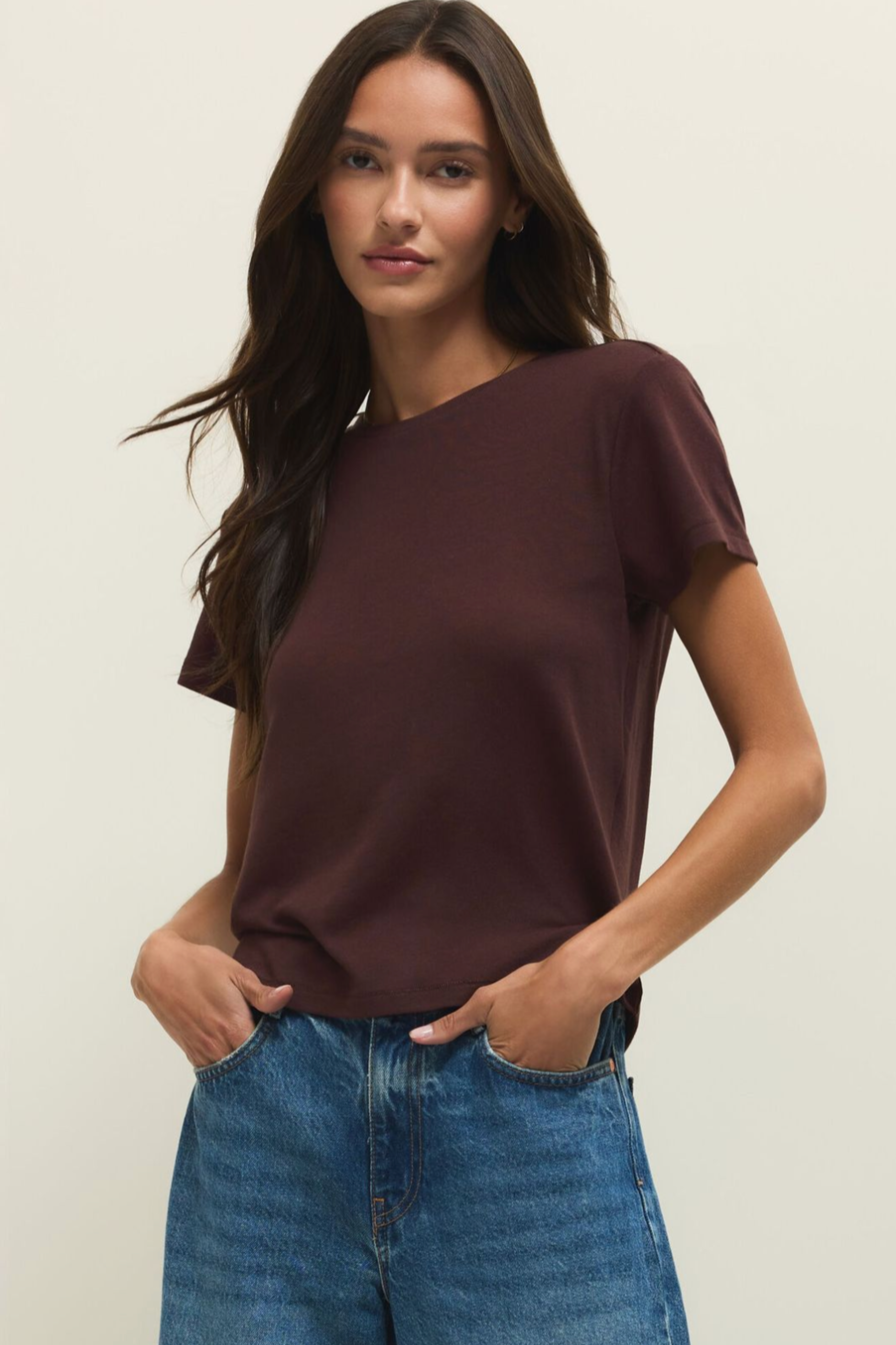 Z Supply Tourist Tee - Chocolate Cherry