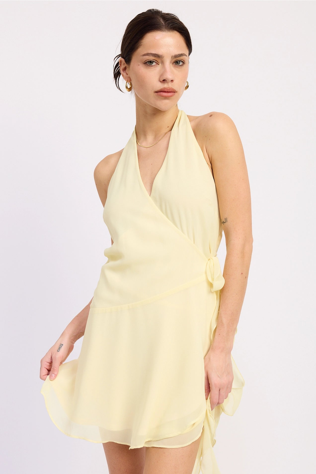 Ruffle Wrapped Mini Dress