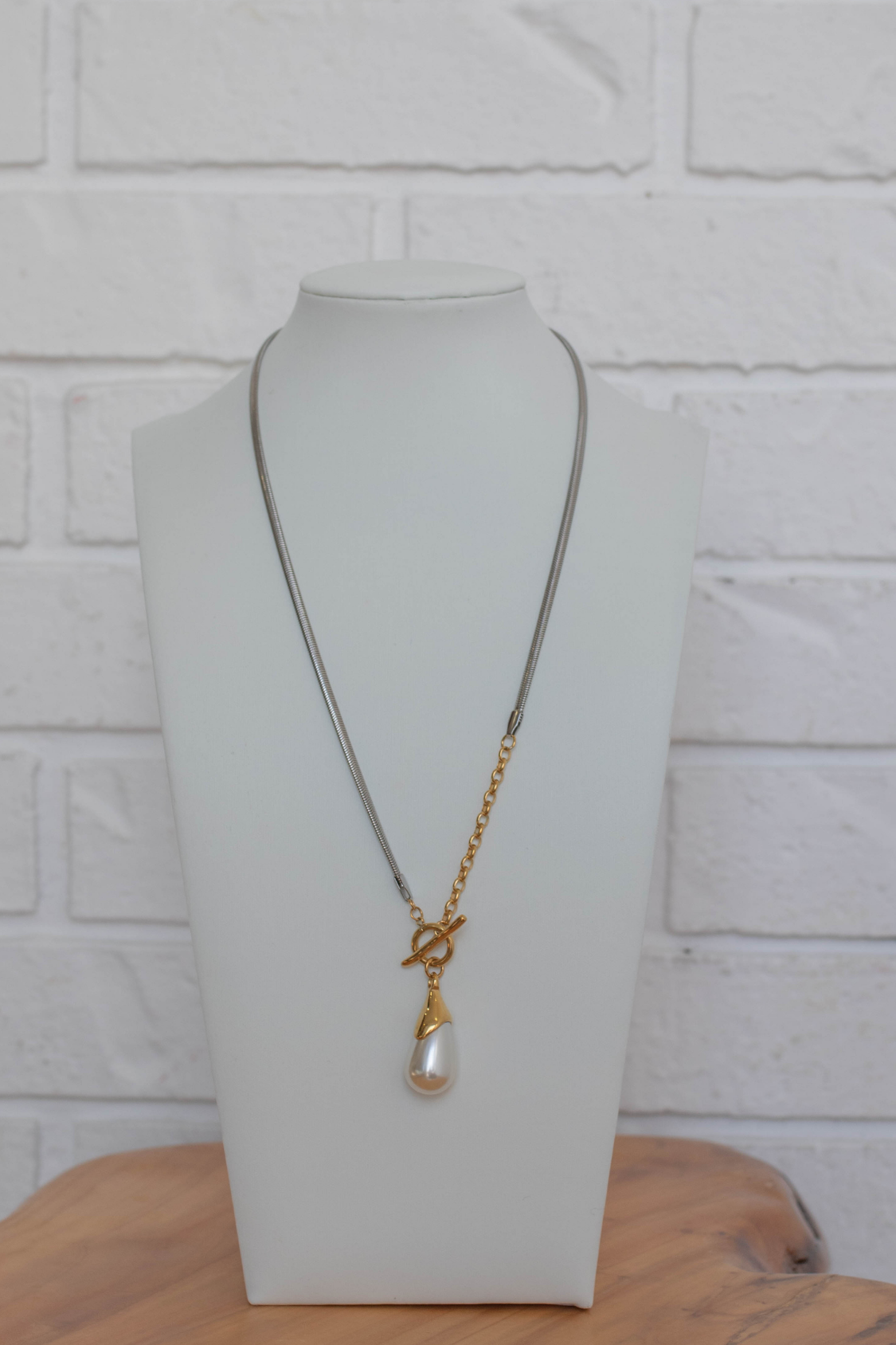 18K Madeline Two Tone Pearl Necklace