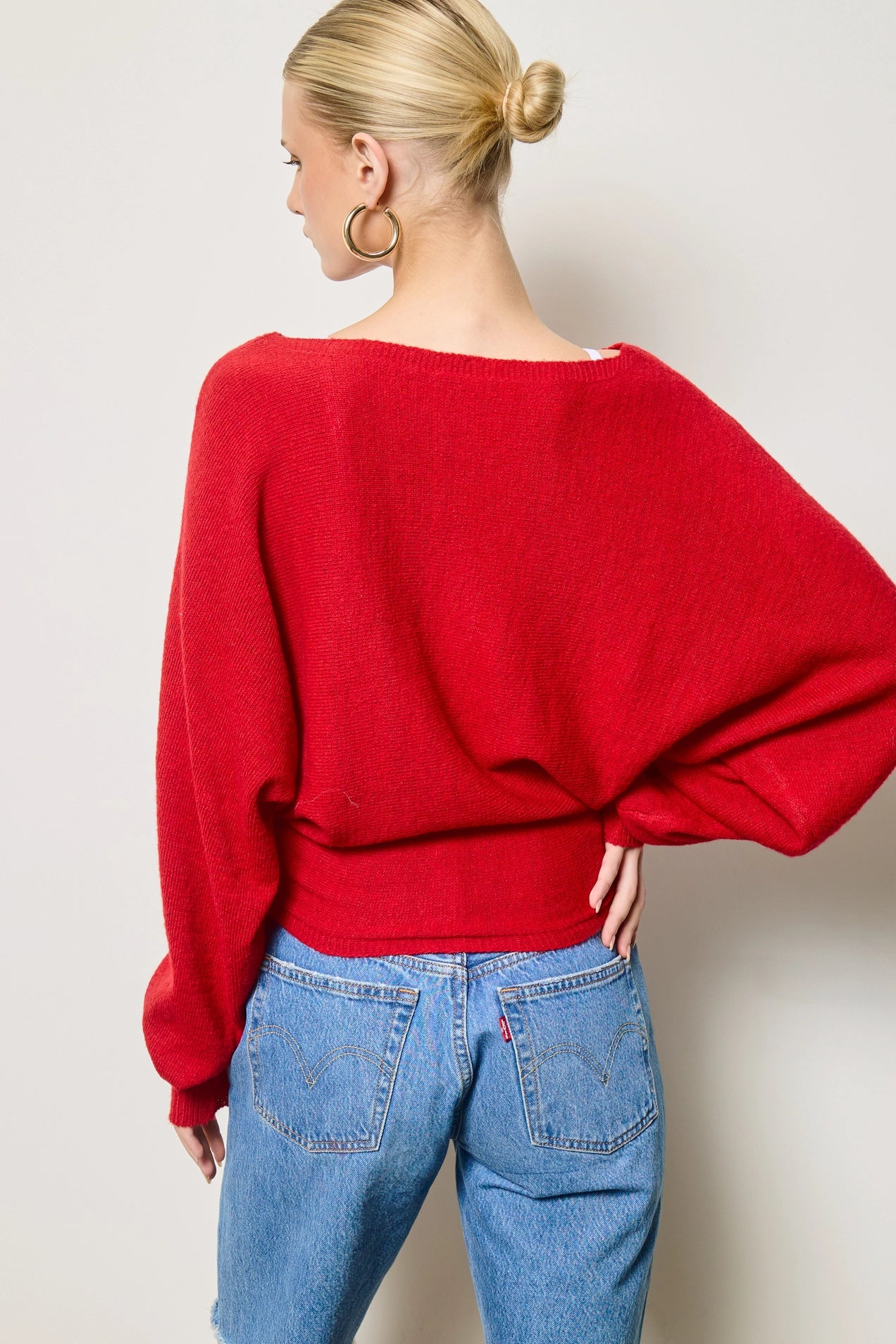 Slouchy Dolman Sleeve Knit Sweater