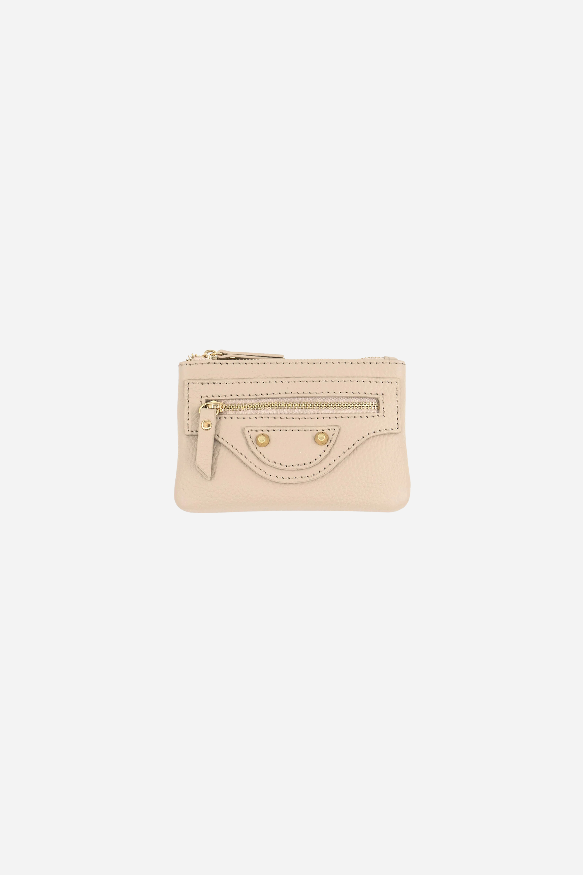 Leather Wallet - Beige
