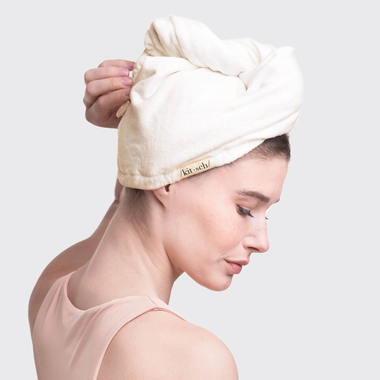 KITSCH - Quick Drying Hair Towel - Ivory