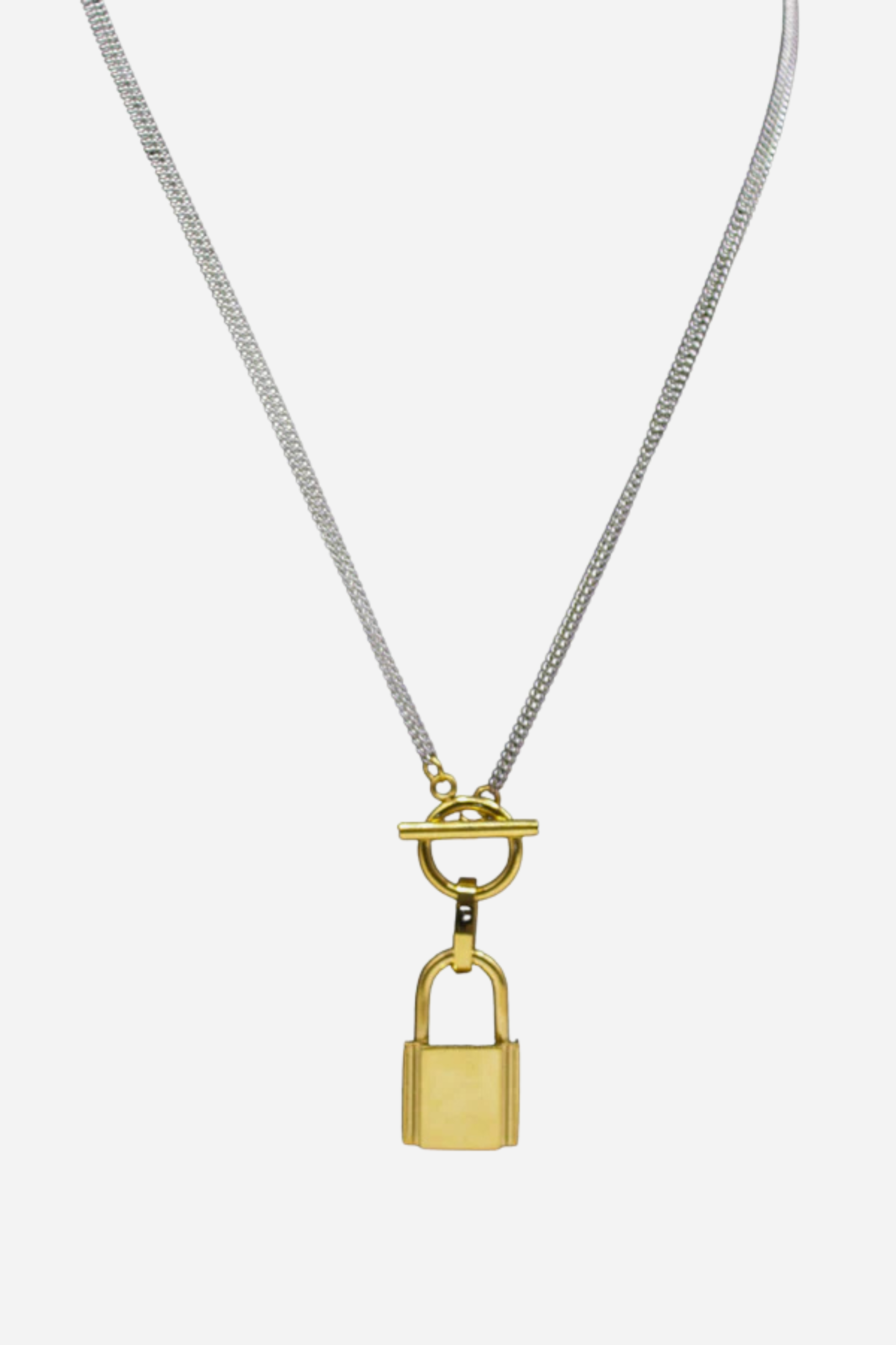 18K Lock Charm Necklace