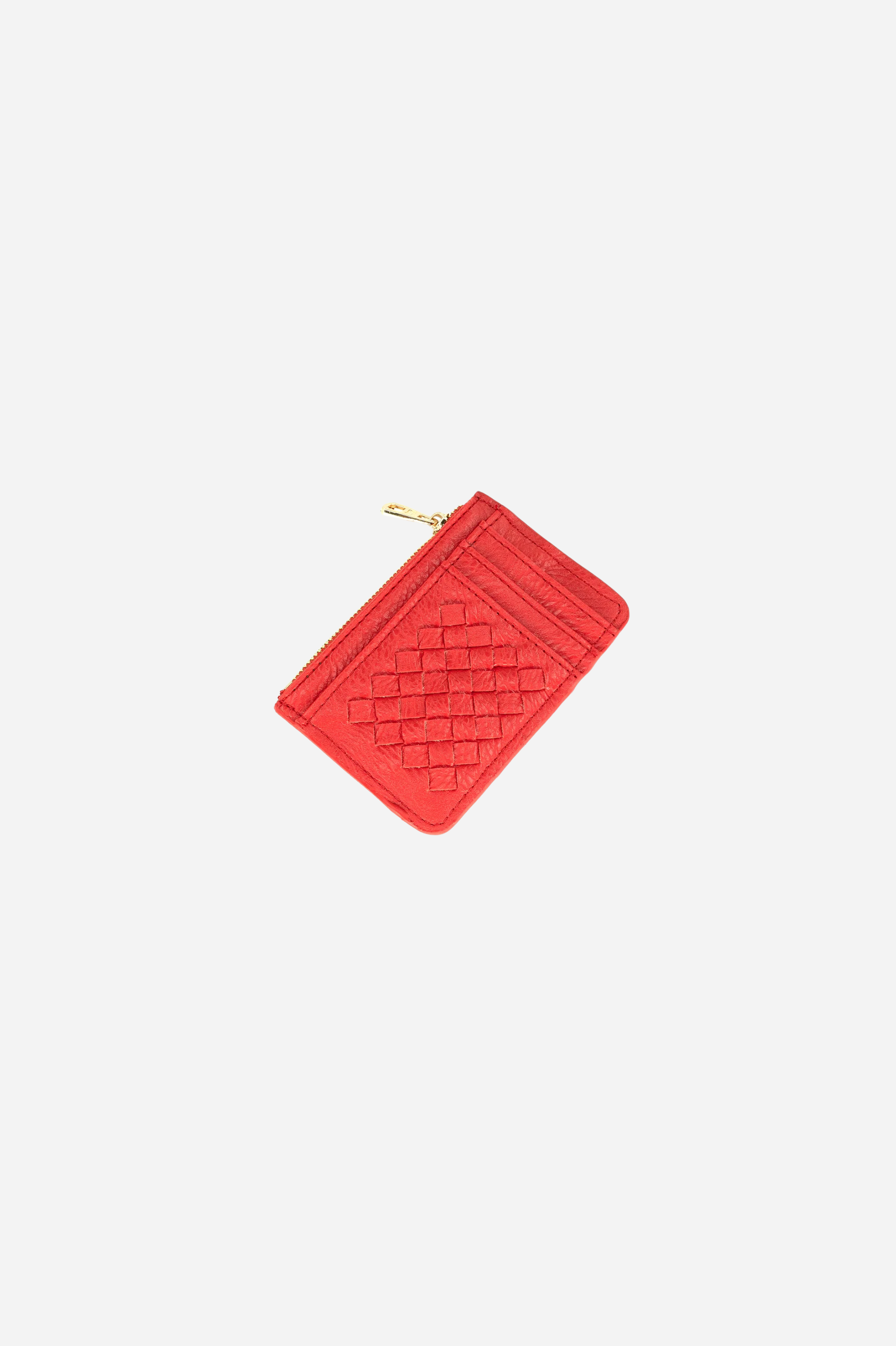 Woven Keychain Wallet - Red