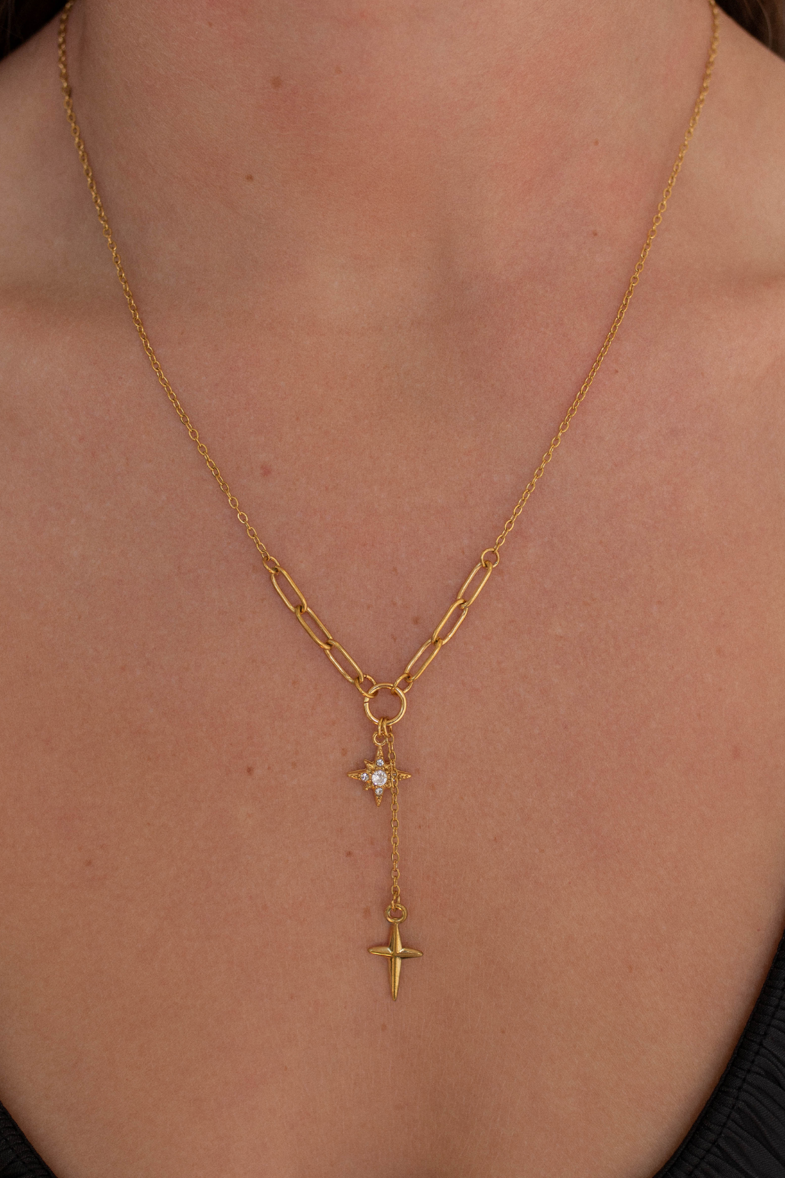18K Sarah Cross Necklace