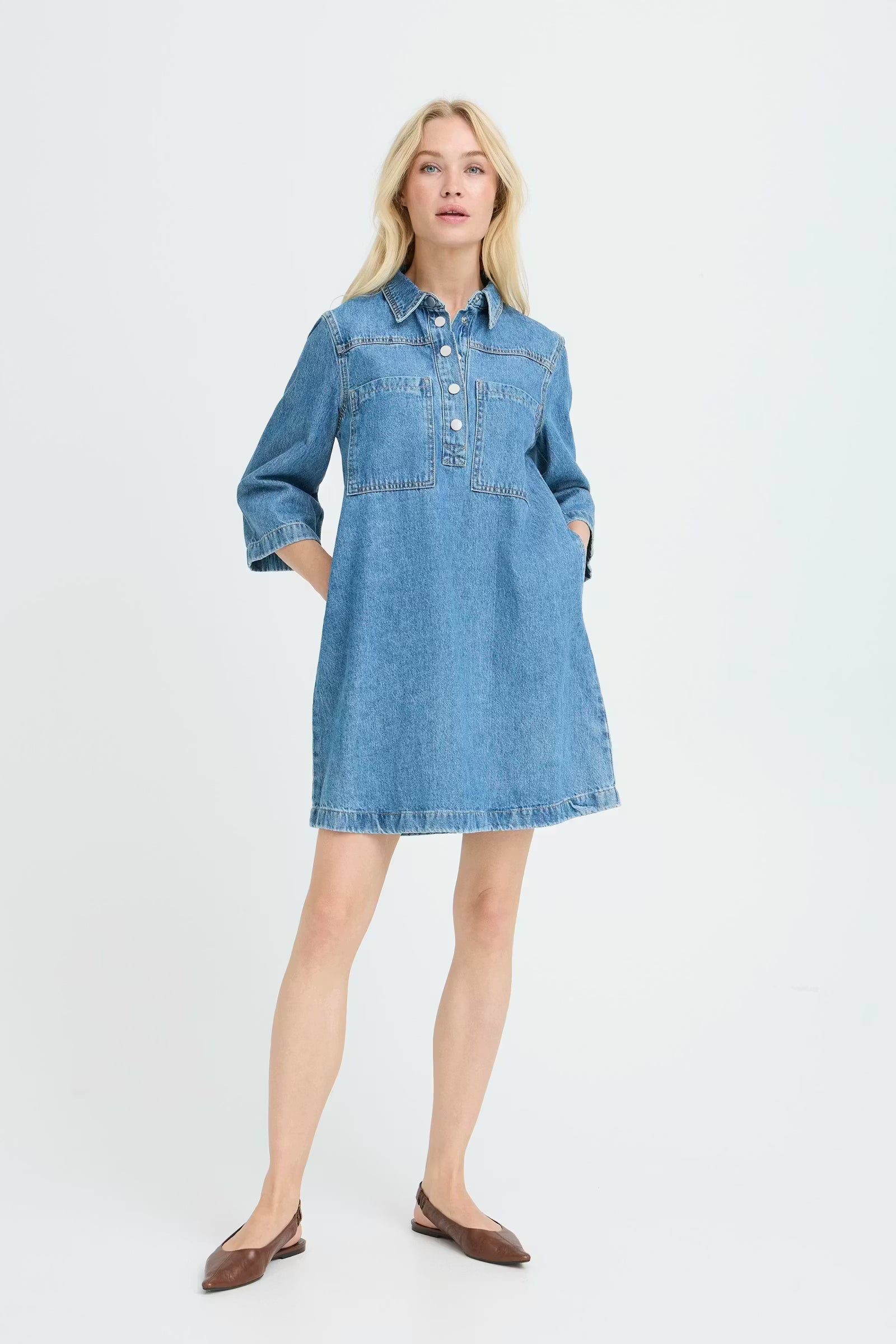 Bykacila Dress - Mid Blue Denim