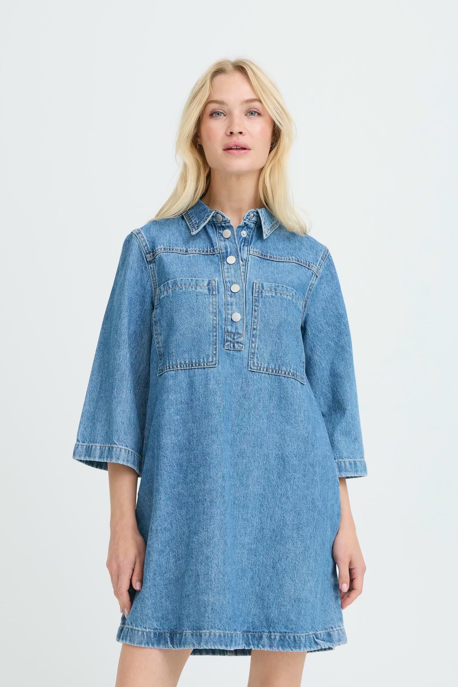 Bykacila Dress - Mid Blue Denim