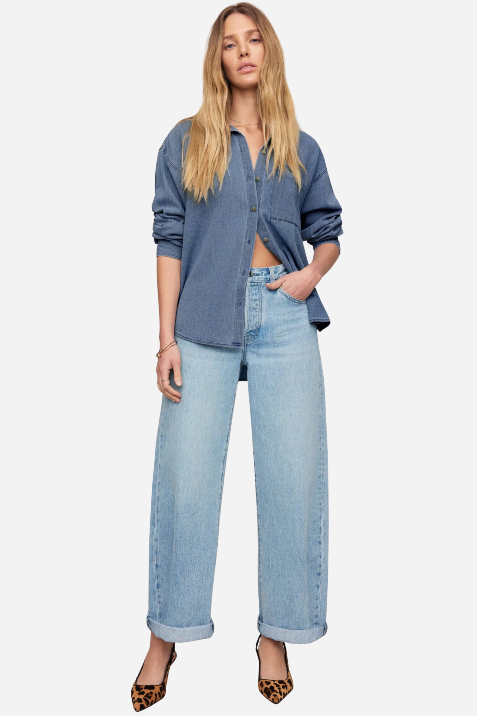 Z Supply - The Show Off High Rise Bowed Jeans - Indigo Bloom