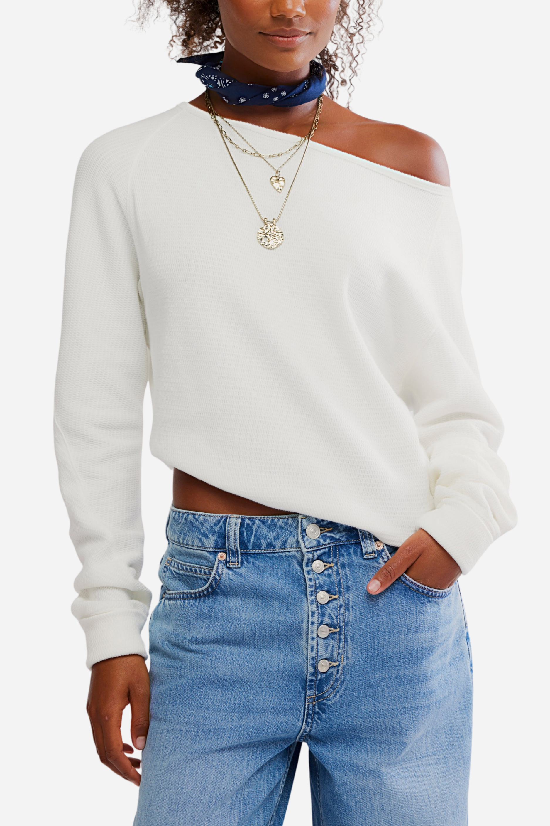 Free People Jess Long Sleeve - Clean Ivory