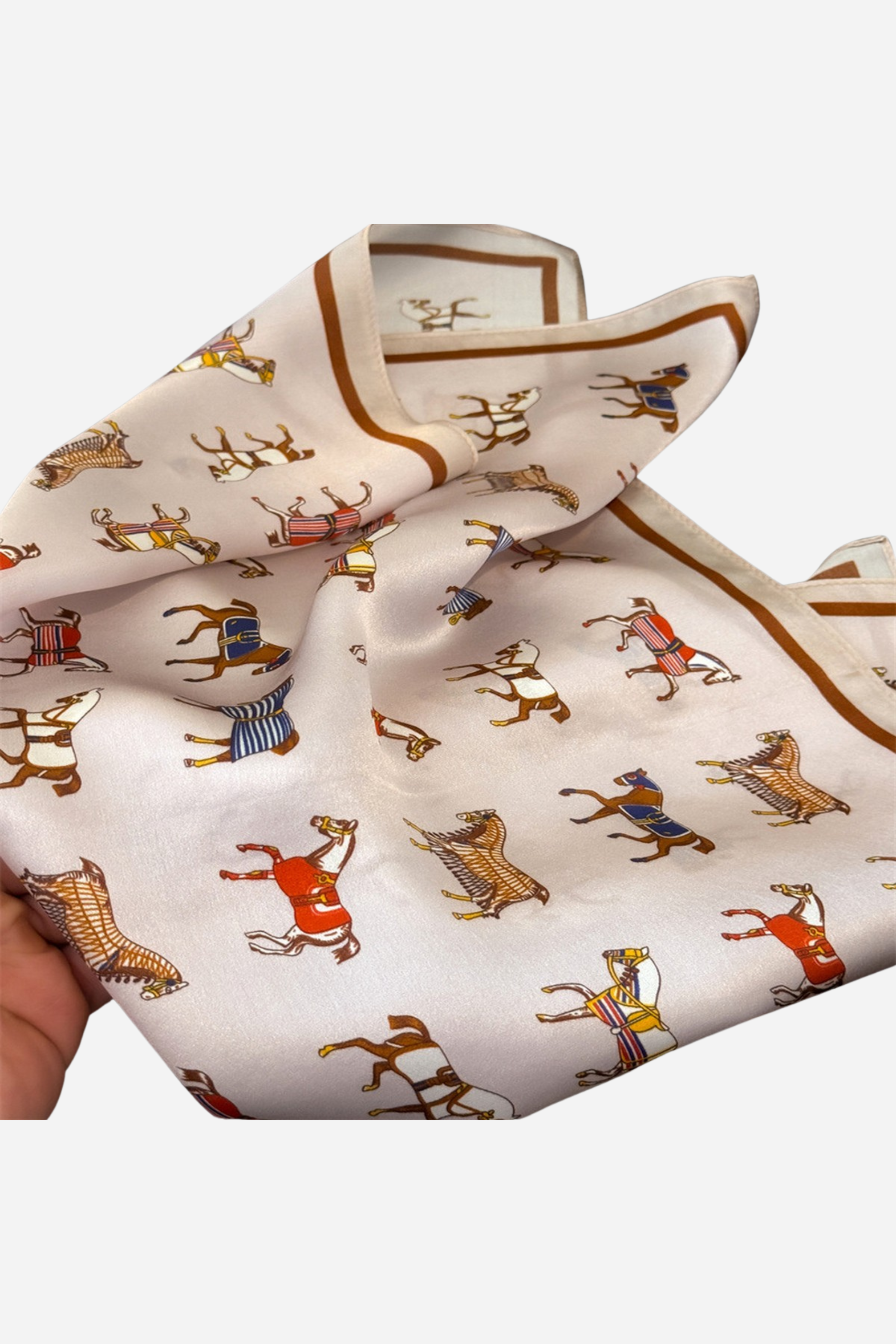 Printed Silk Square Head Scarf