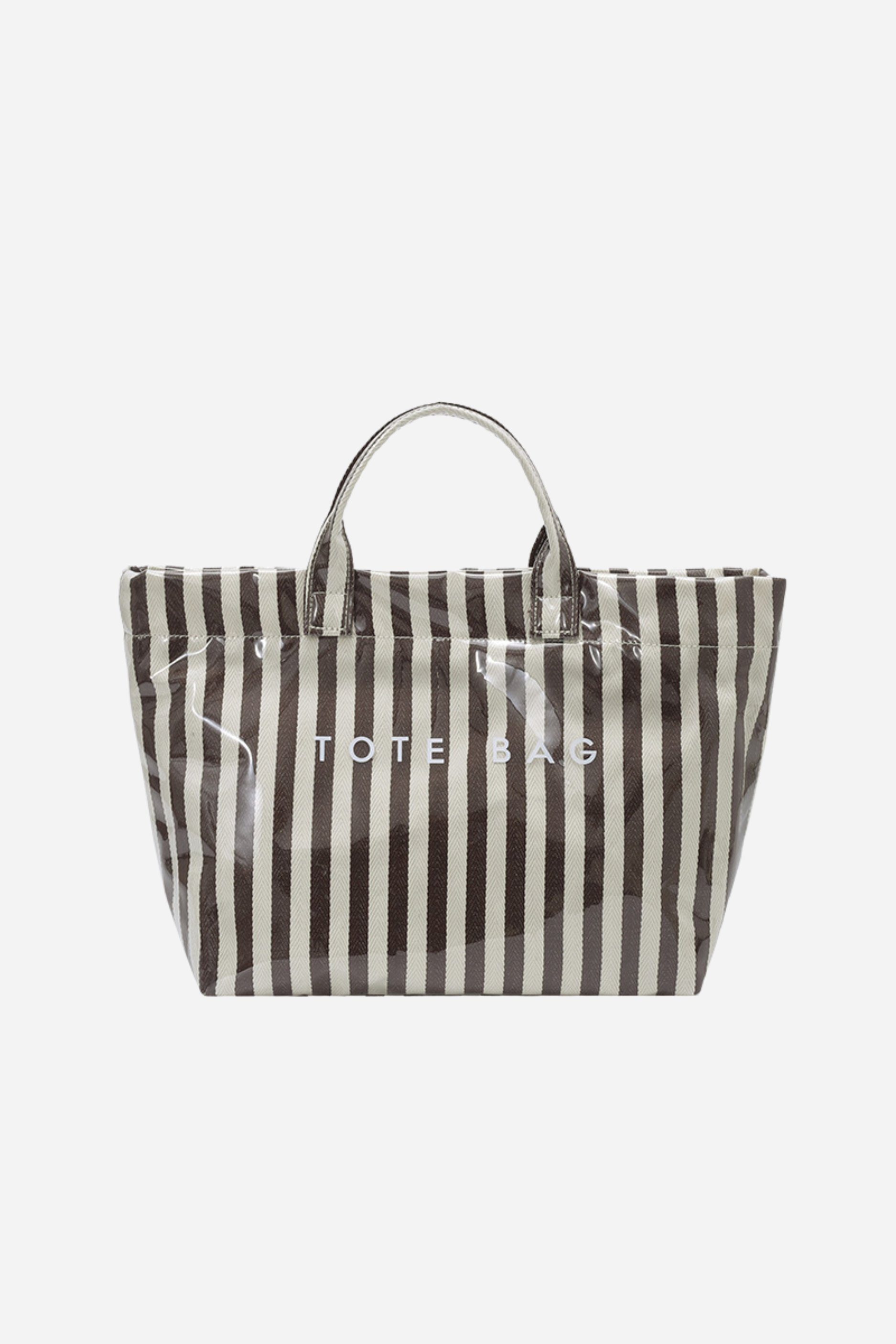 Striped Tote Bag - Coffee