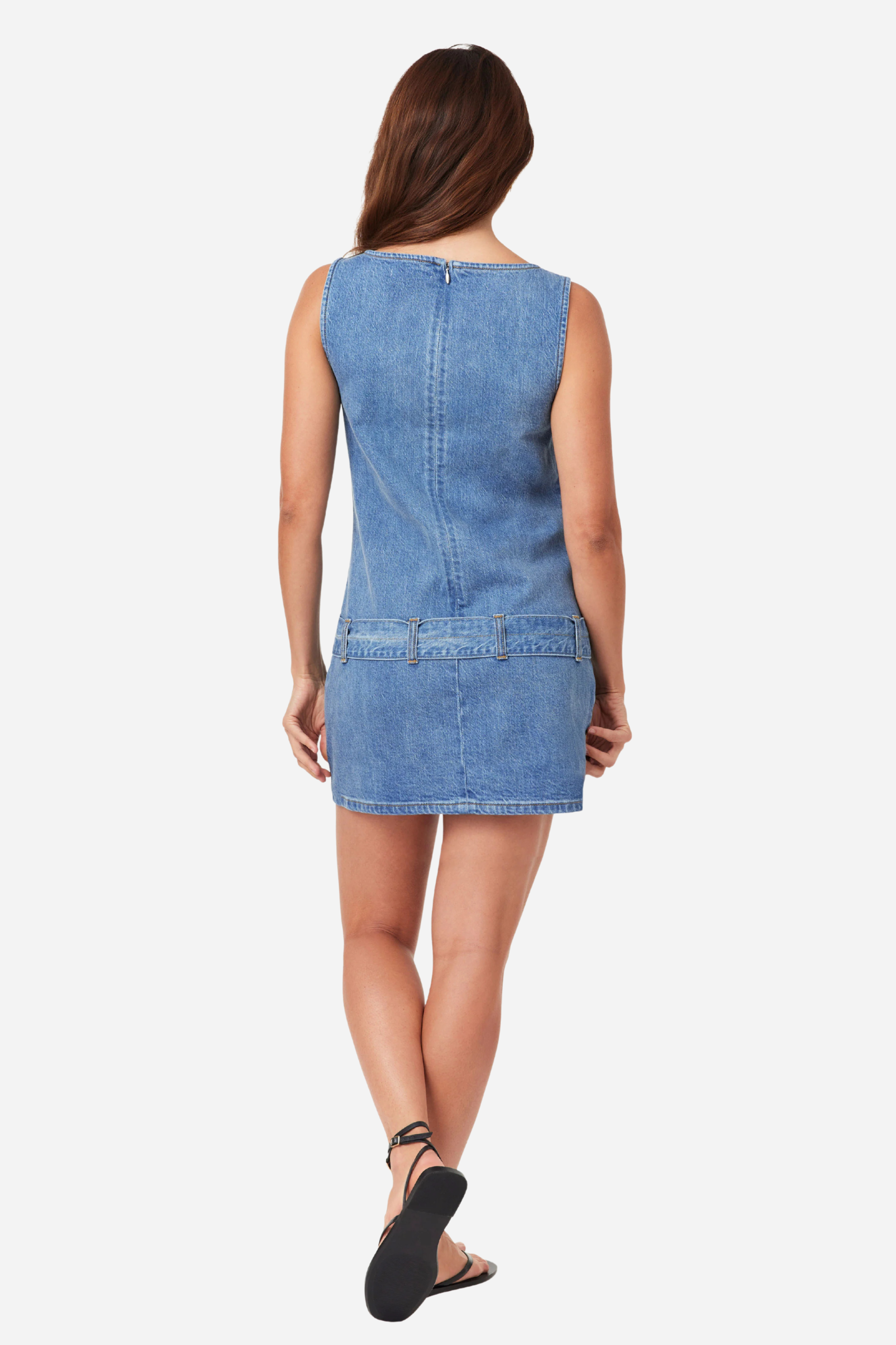 Habitual - Denim Belted Mini Dress