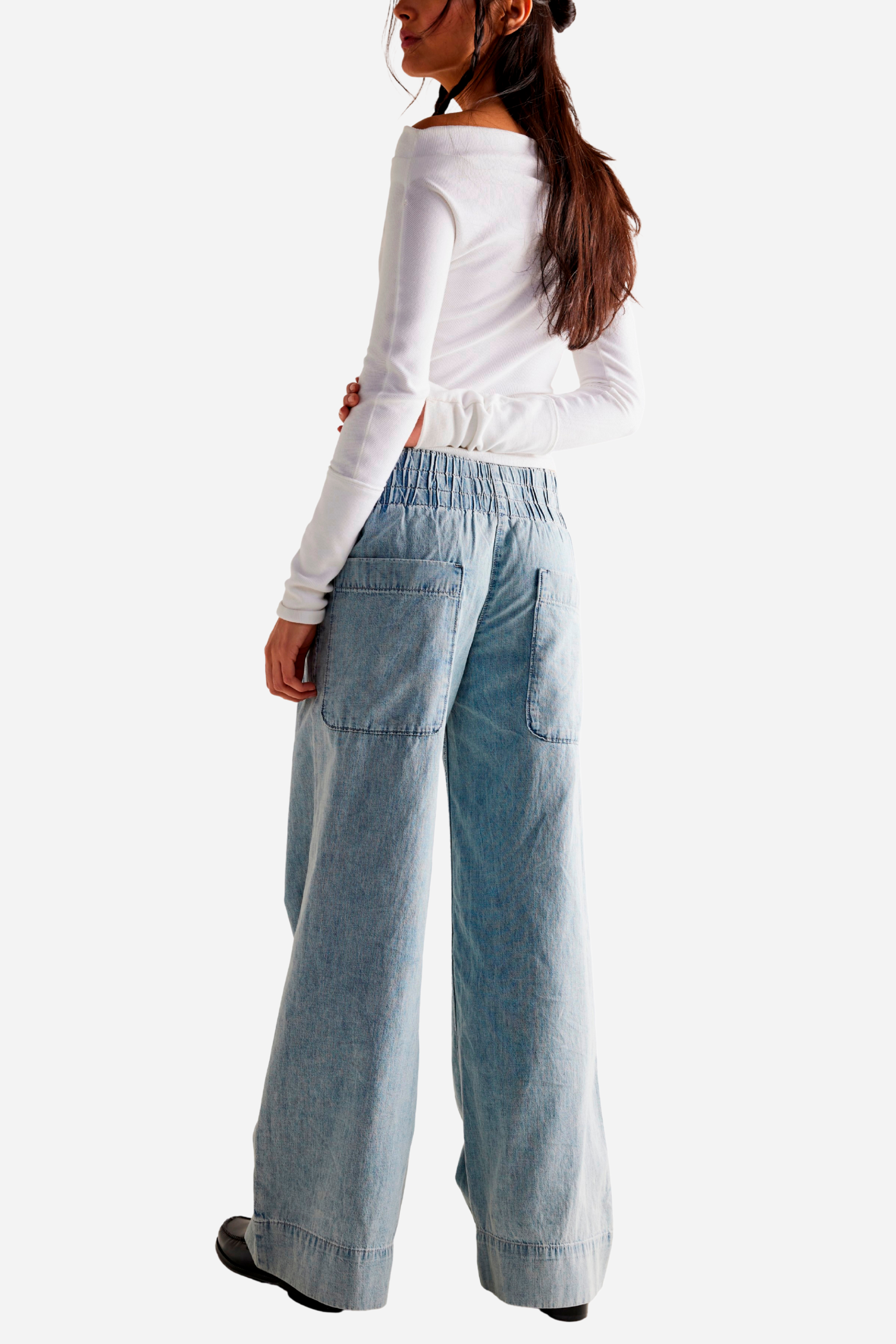 Free People Breezy Denim Pull On Jeans - Dusk