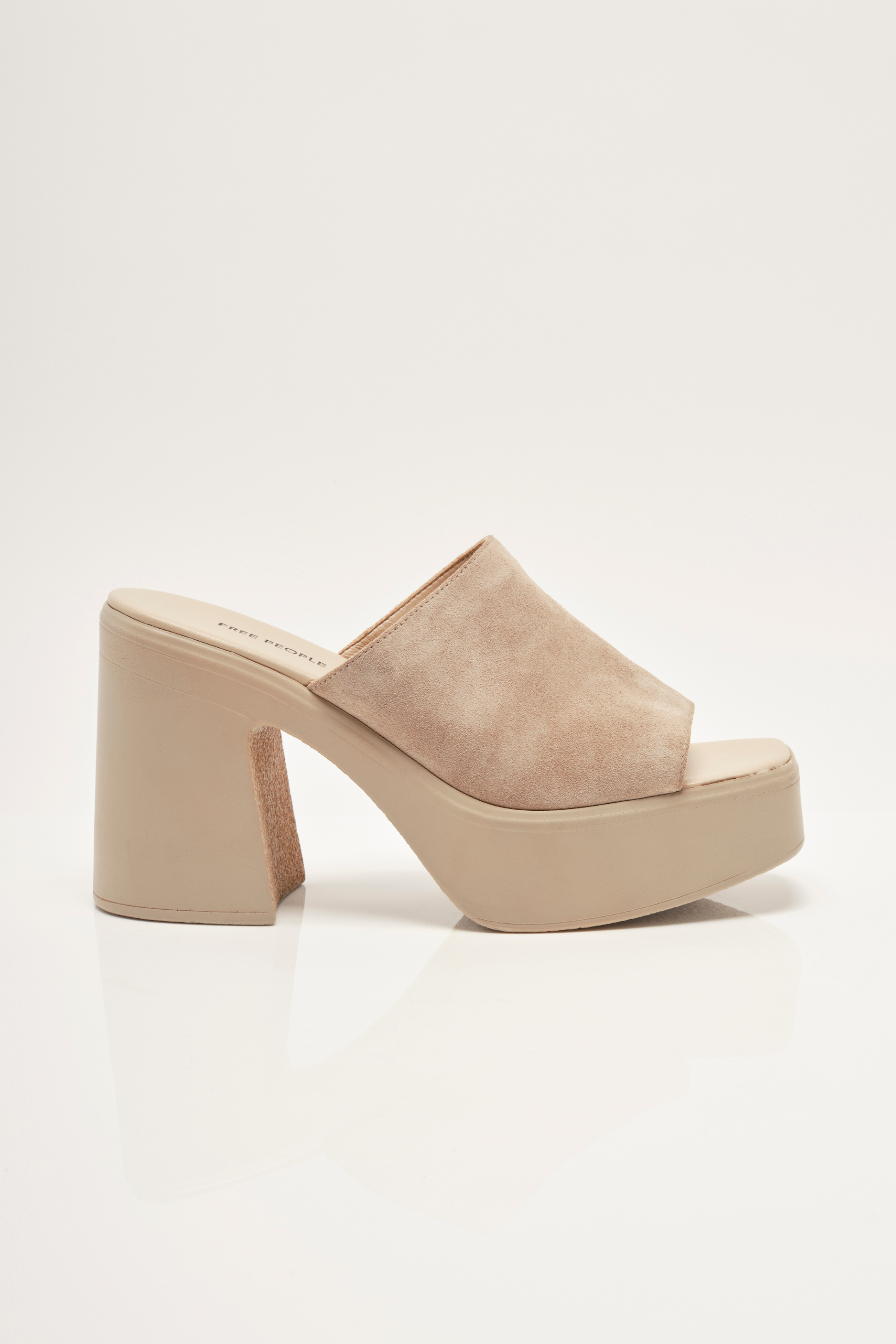 Free People - Zoe Platform Heels - Diamond Suede