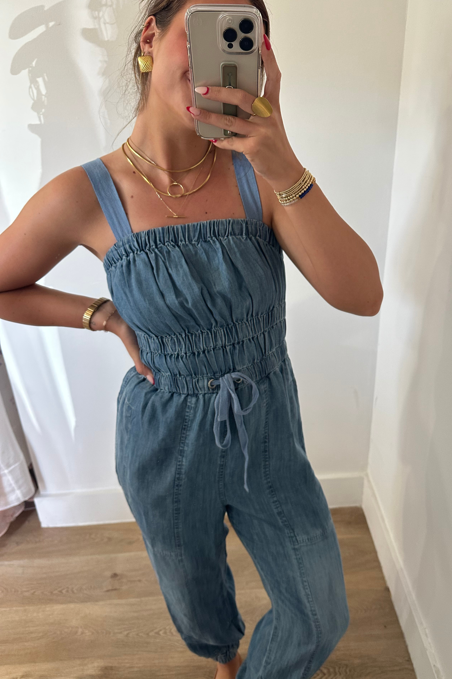 Lasting Love Denim Jumpsuit - Light Blue