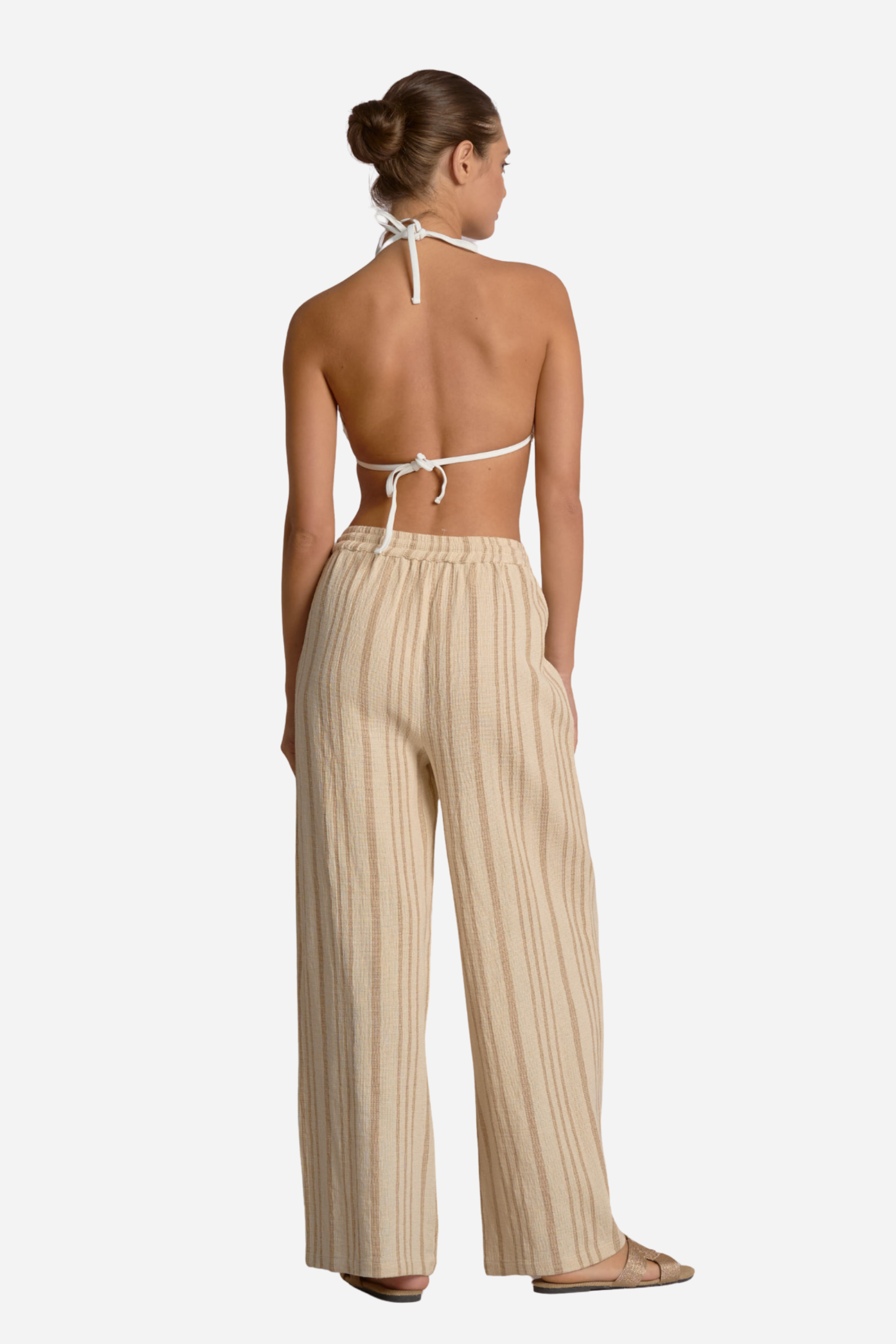 Striped Drawstring Flowy Pants