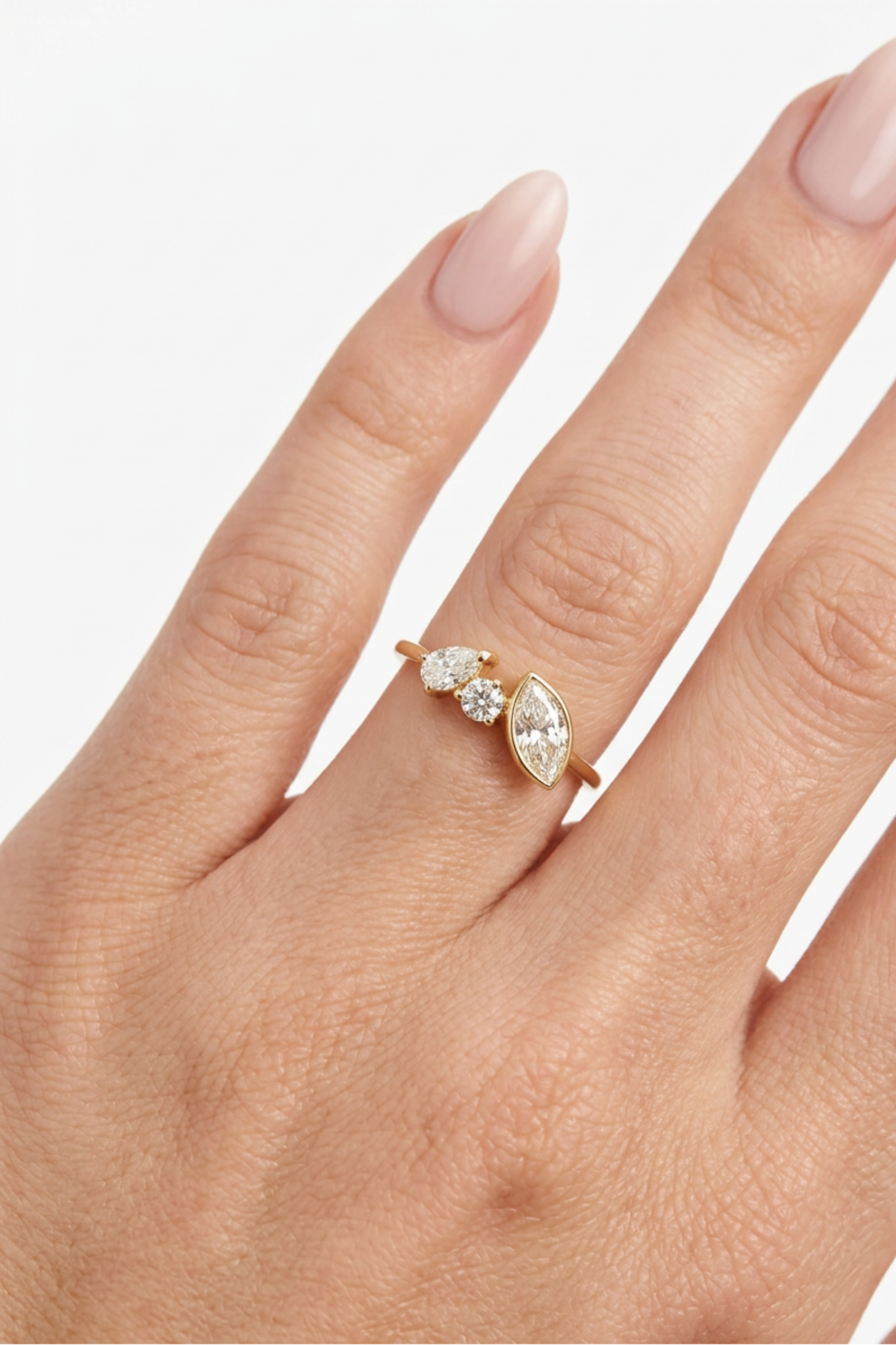 18K Three Stone Diamond Ring