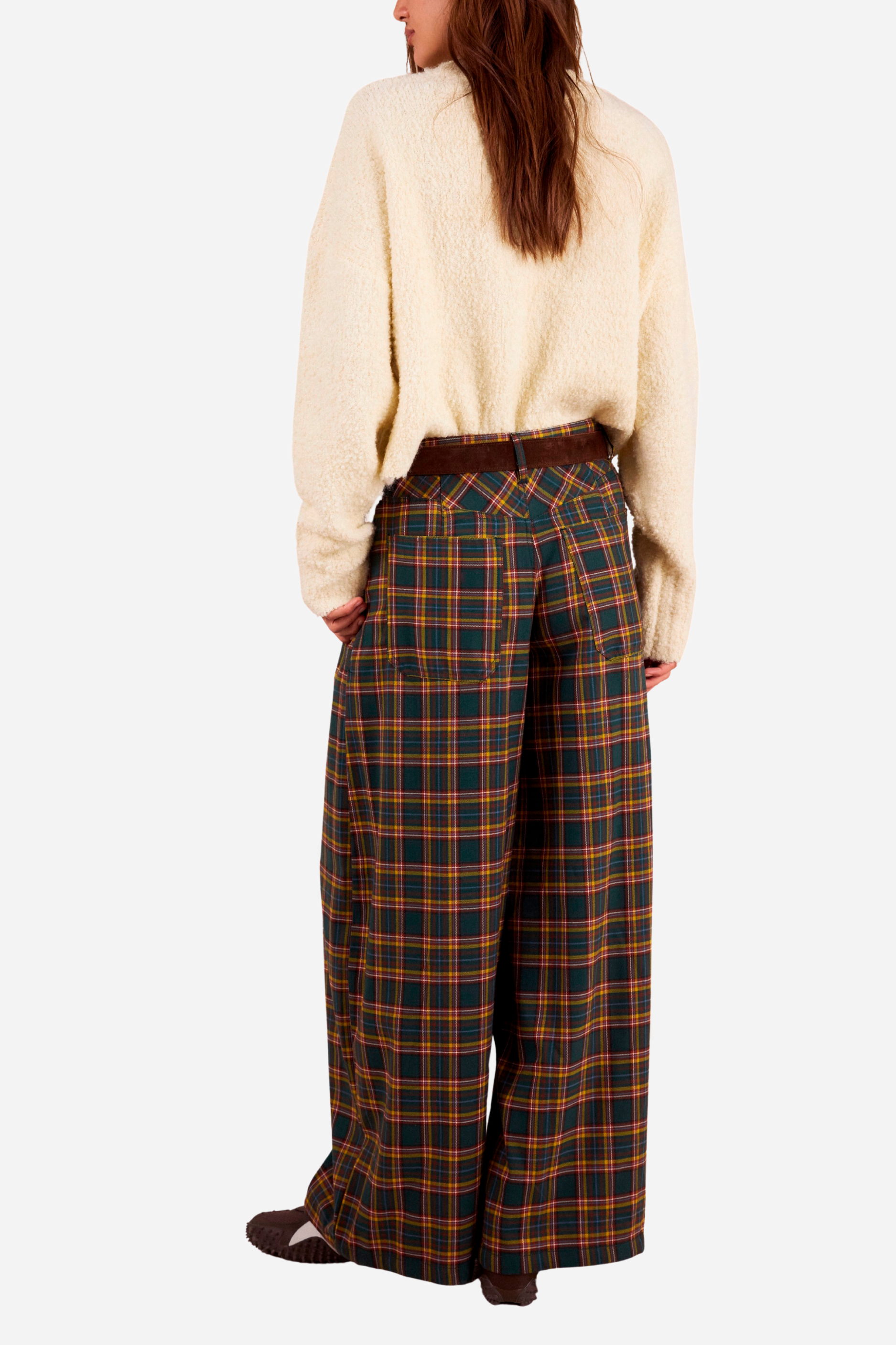 Free People About It Baggy Trouser - Green Combo