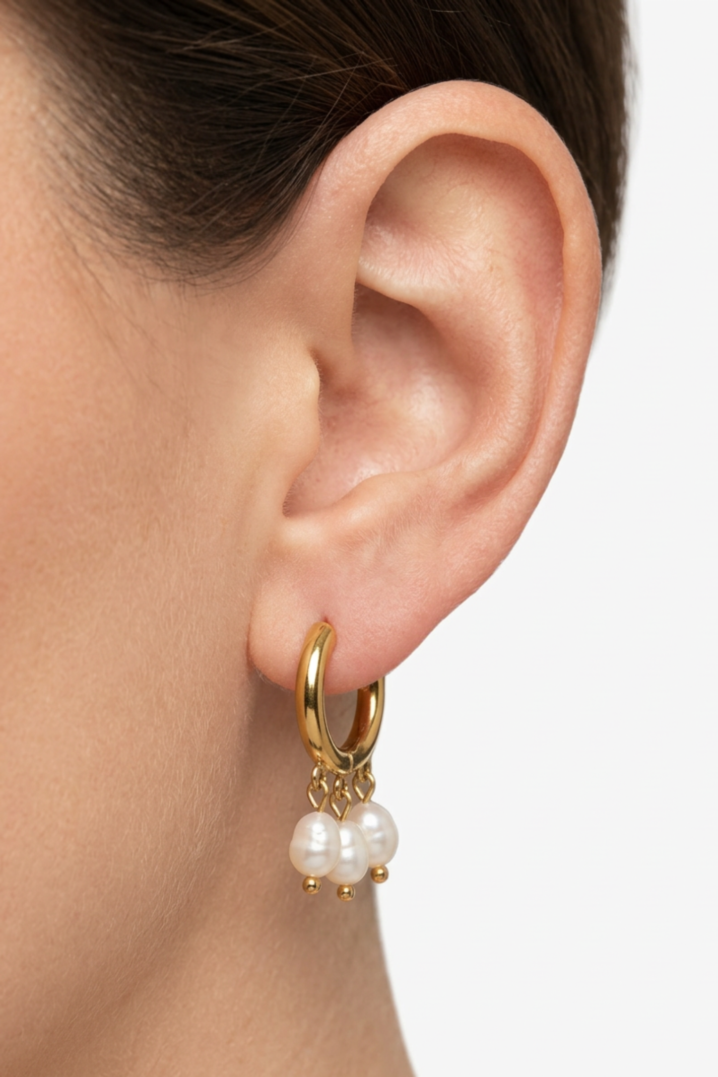 18K Layla Pearl Hoop Earrings
