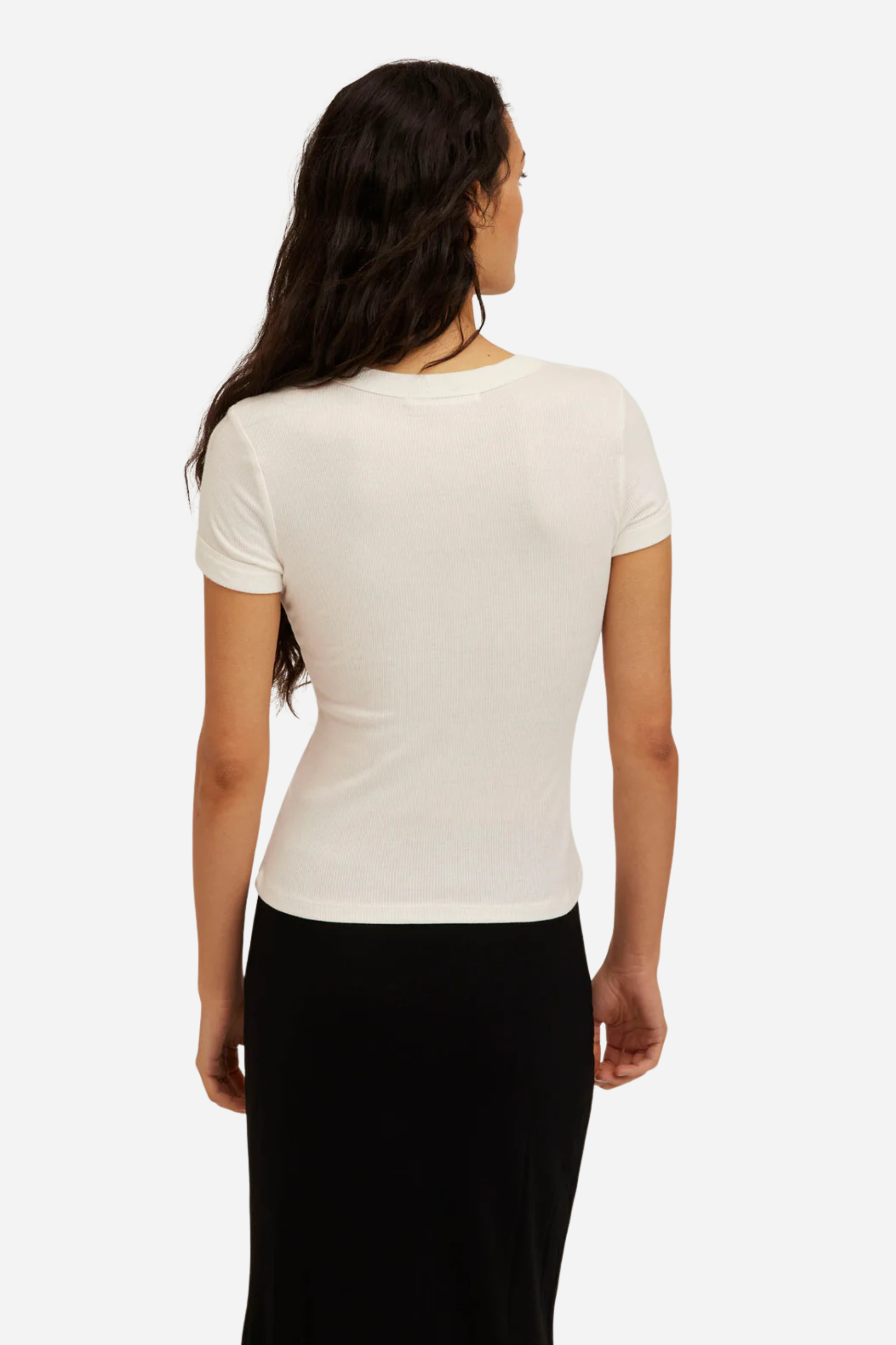 Project Social T - Kota Ribbed Baby Tee - White