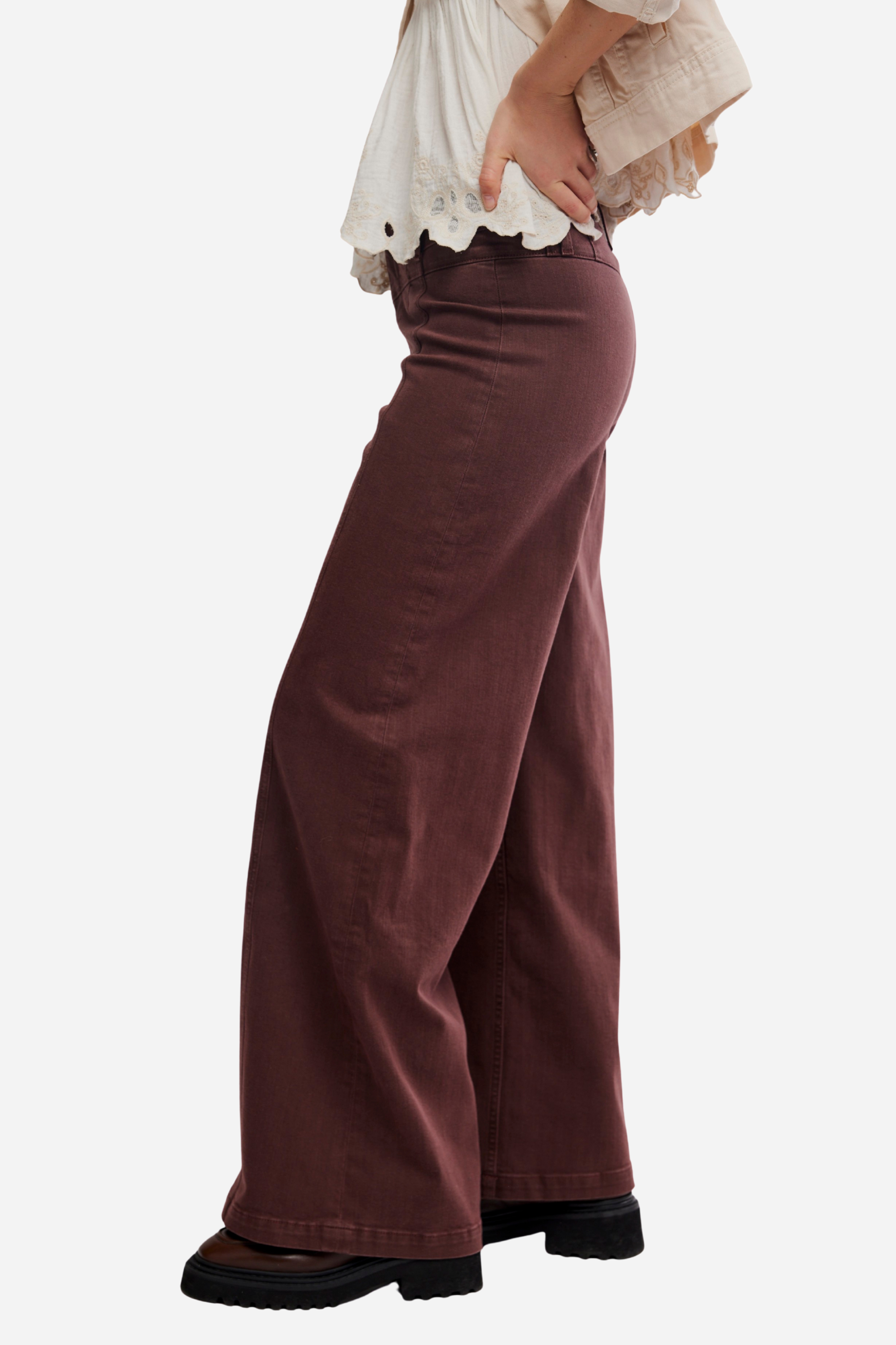Free People - Libre Wide-Leg Jeans - Rum Running