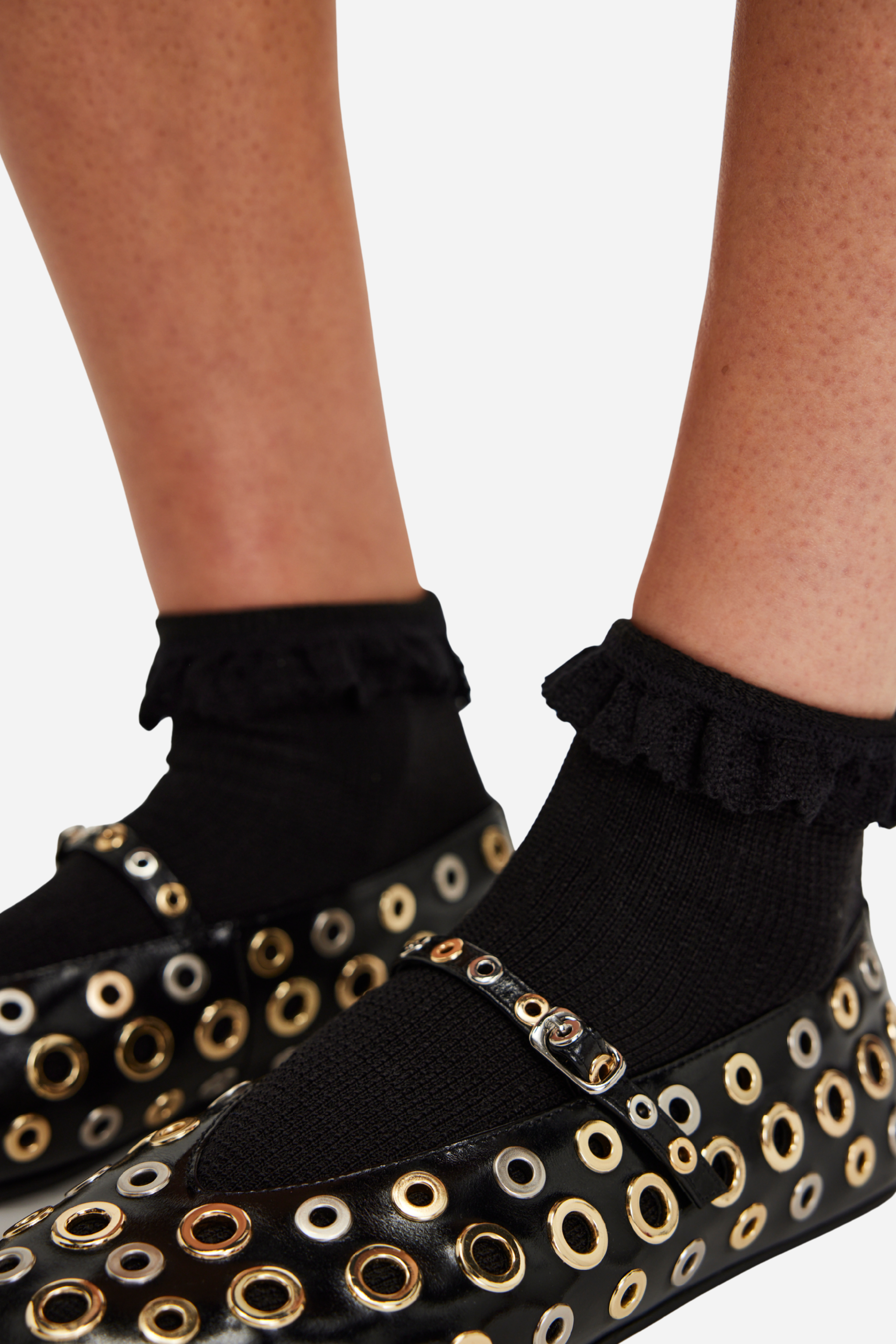 Free People Beloved Waffle Knit Ankle Socks - Black