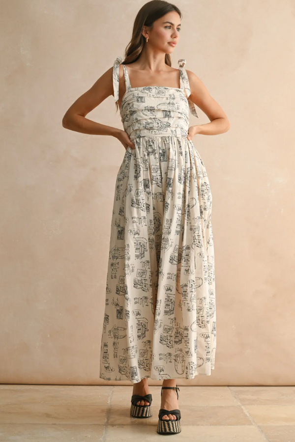 City Print Maxi Dress