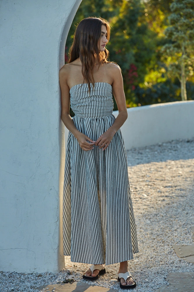 Striped Tube Maxi Dress