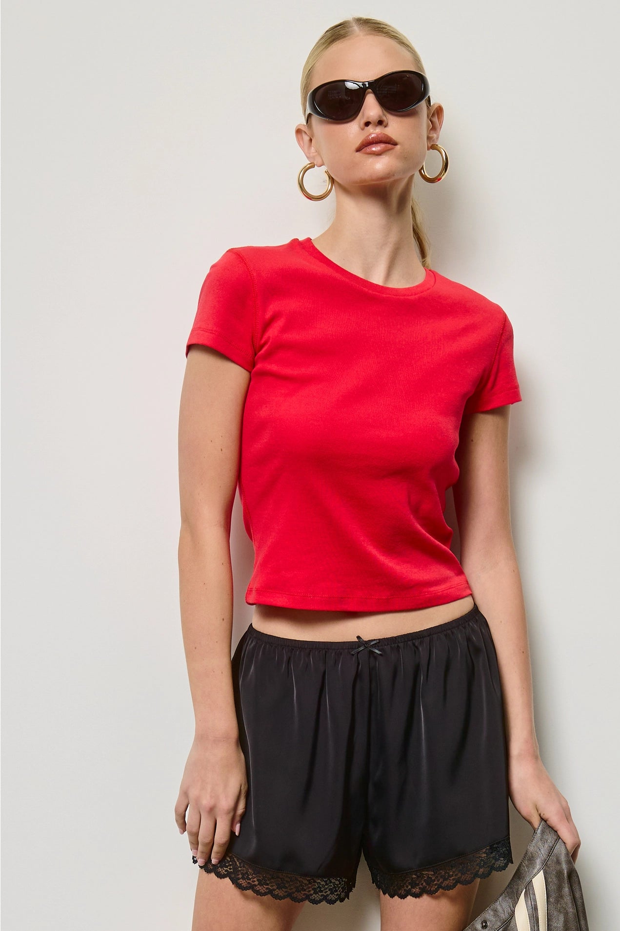 Basic Short Sleeve Baby Tee - Red