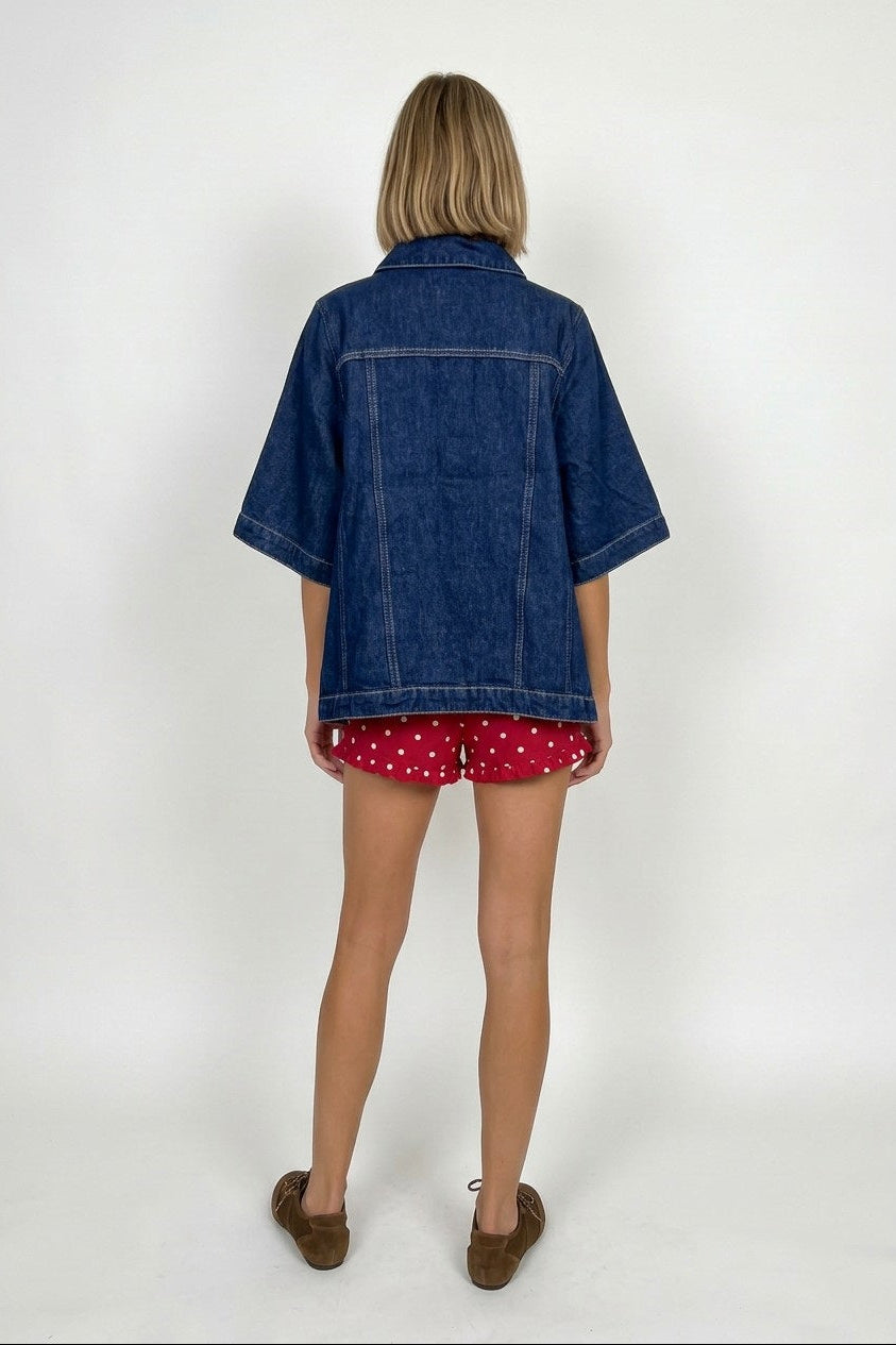 Polka Dot Ruffle Hem Shorts