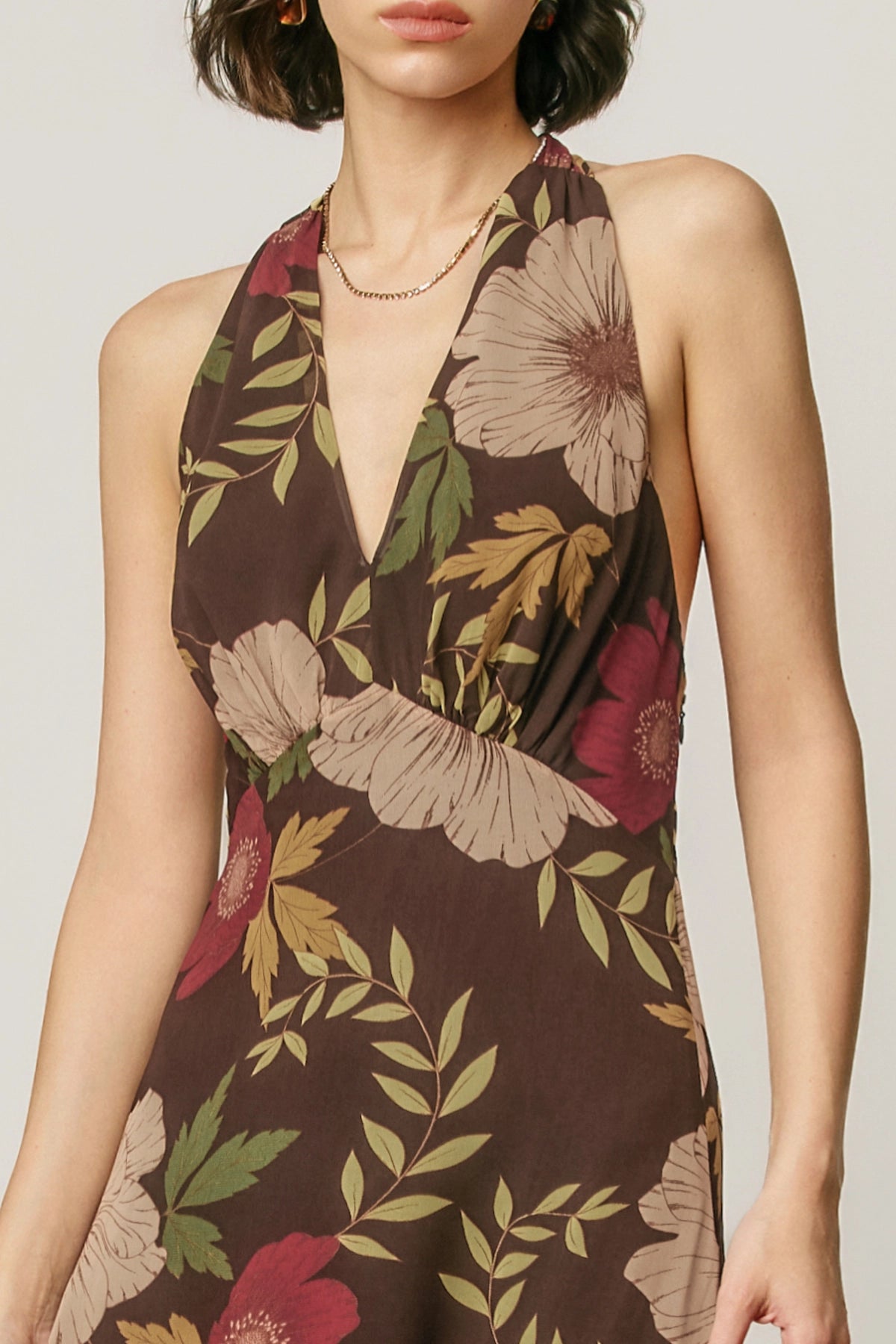 Floral Halter Neck Maxi Dress