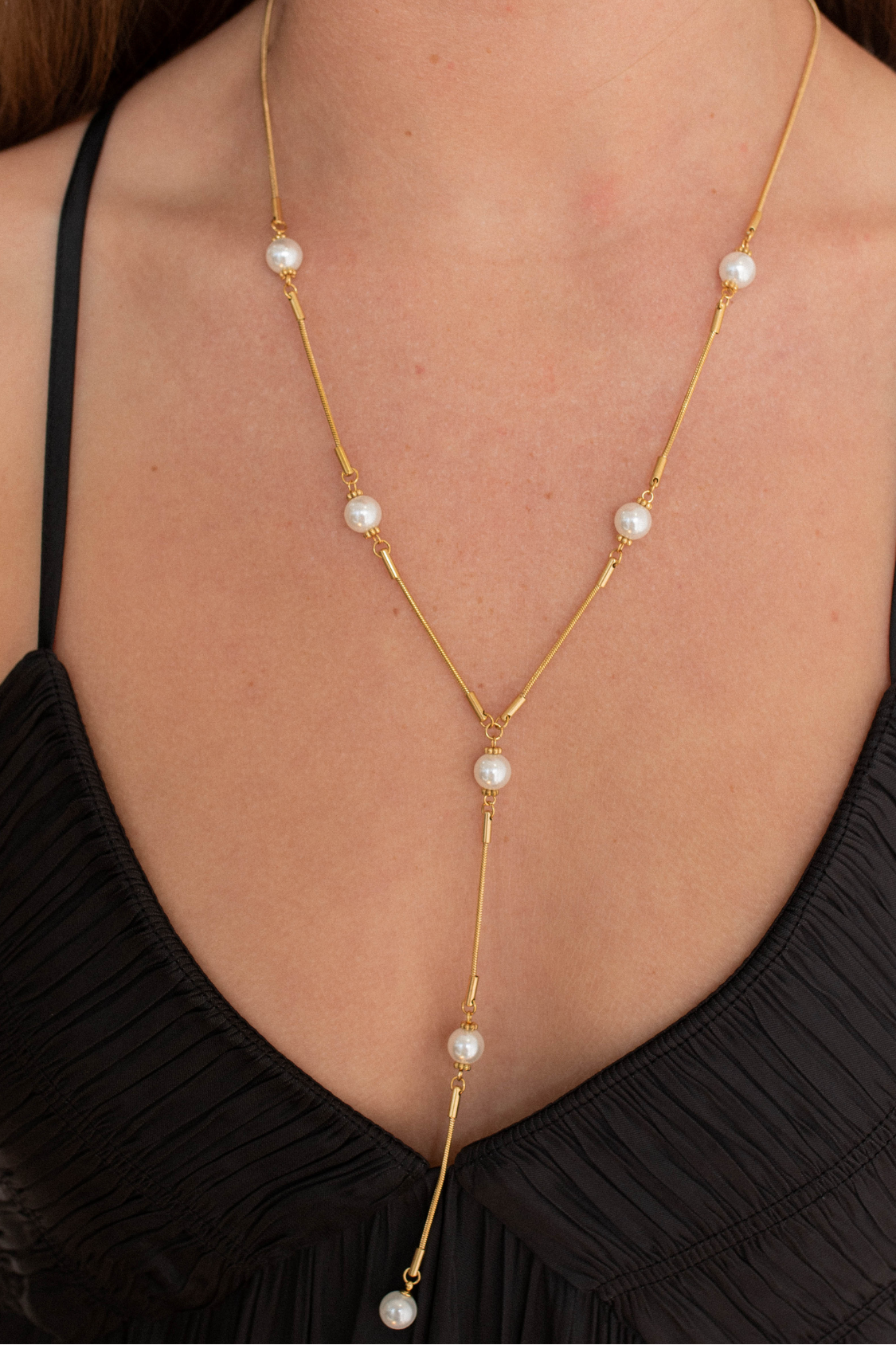 18K Elsie Pearl Lariat Necklace