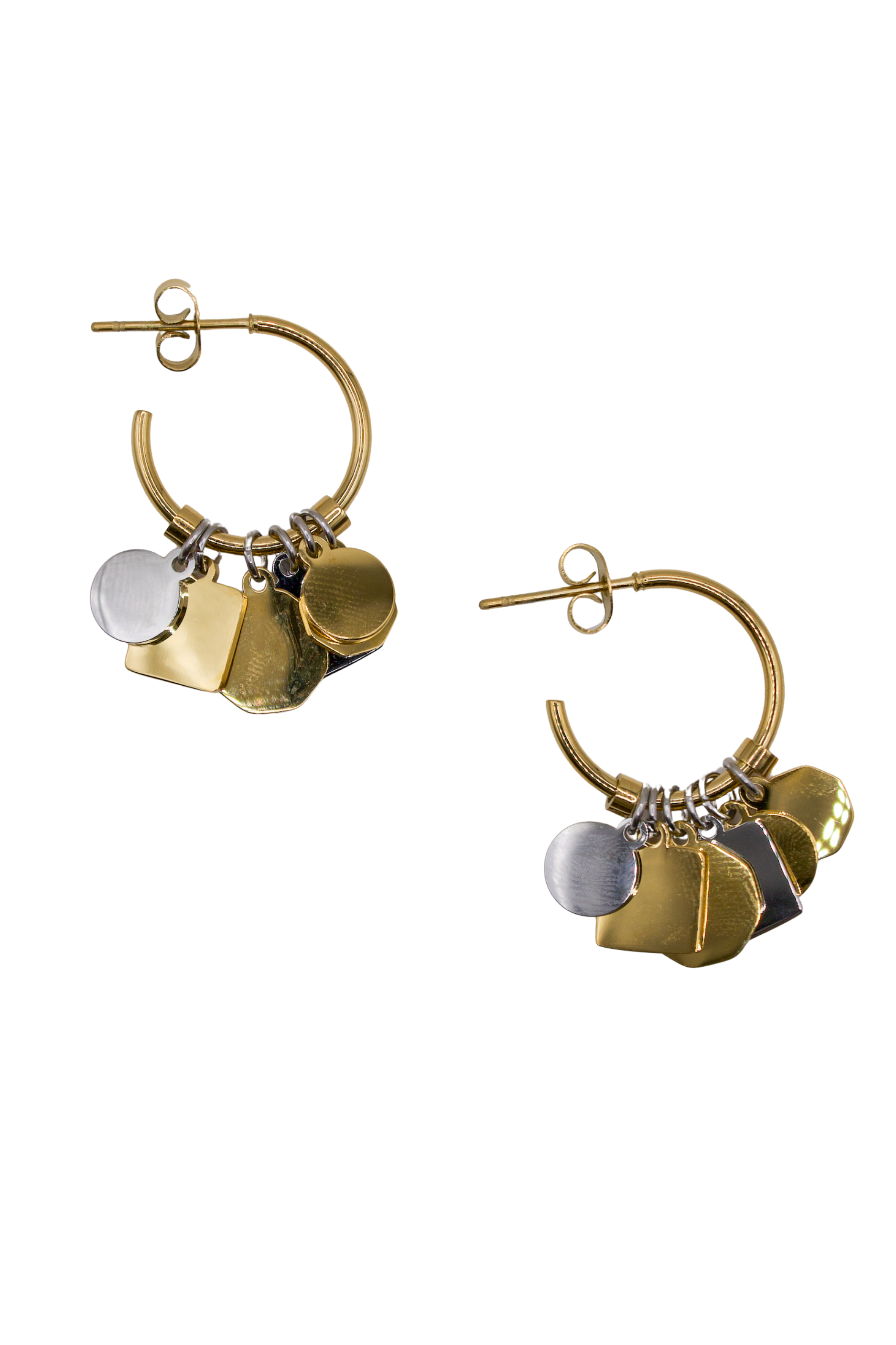 18K Julia Dangle Hoop Earrings