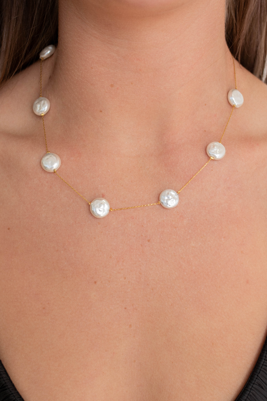 18K Pearl Chain Necklace