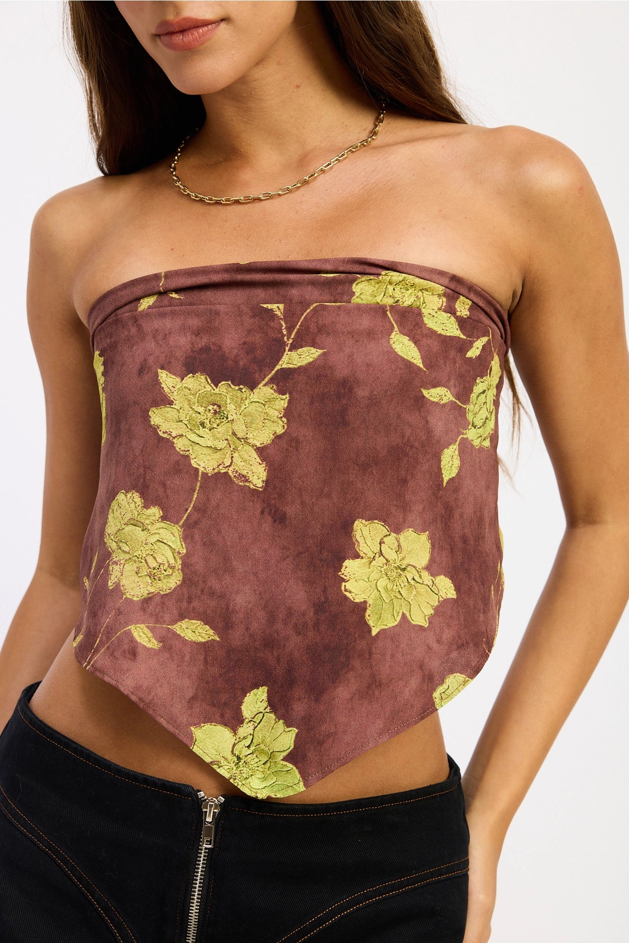 Scarf Bandana Top - Brown