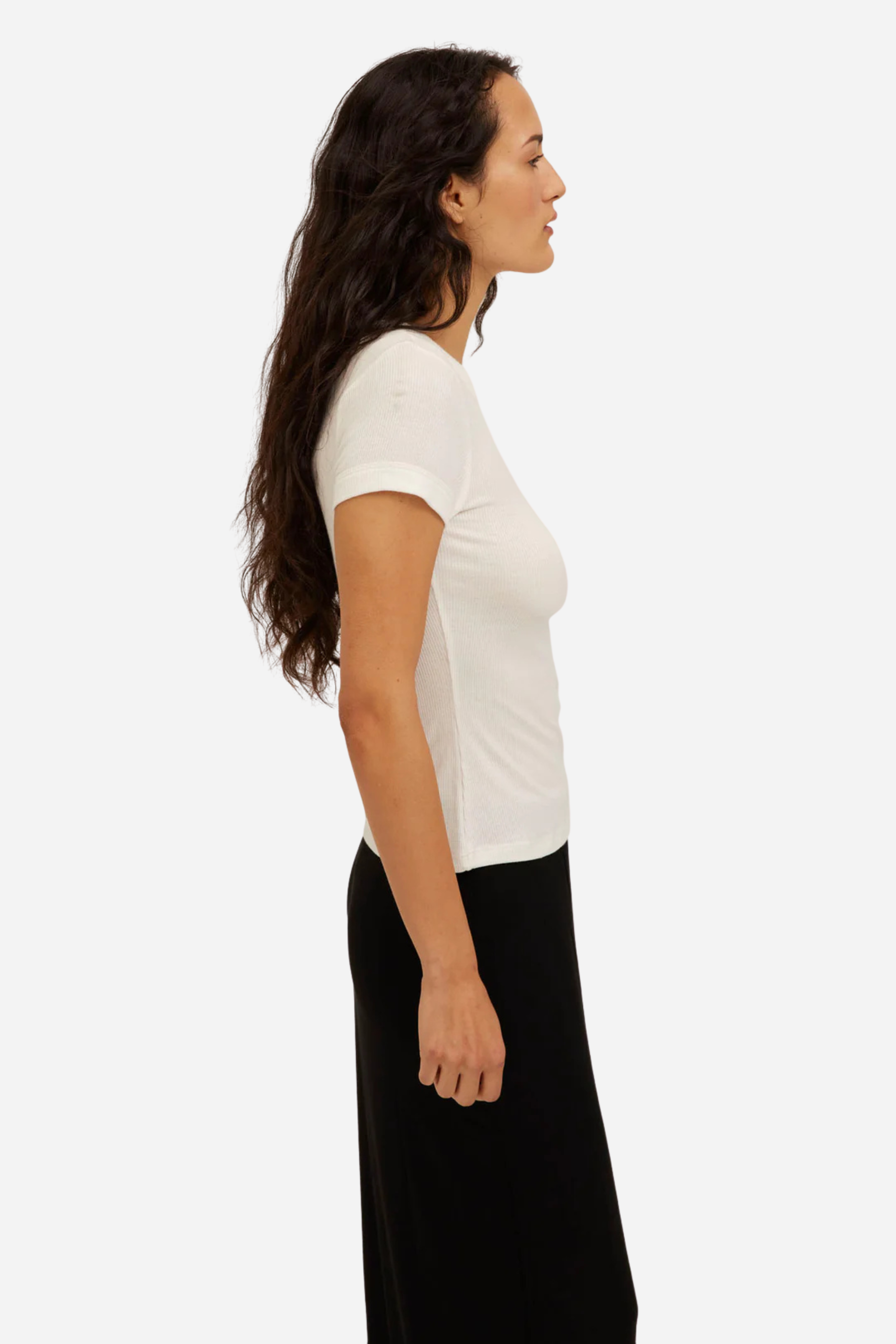 Project Social T - Kota Ribbed Baby Tee - White