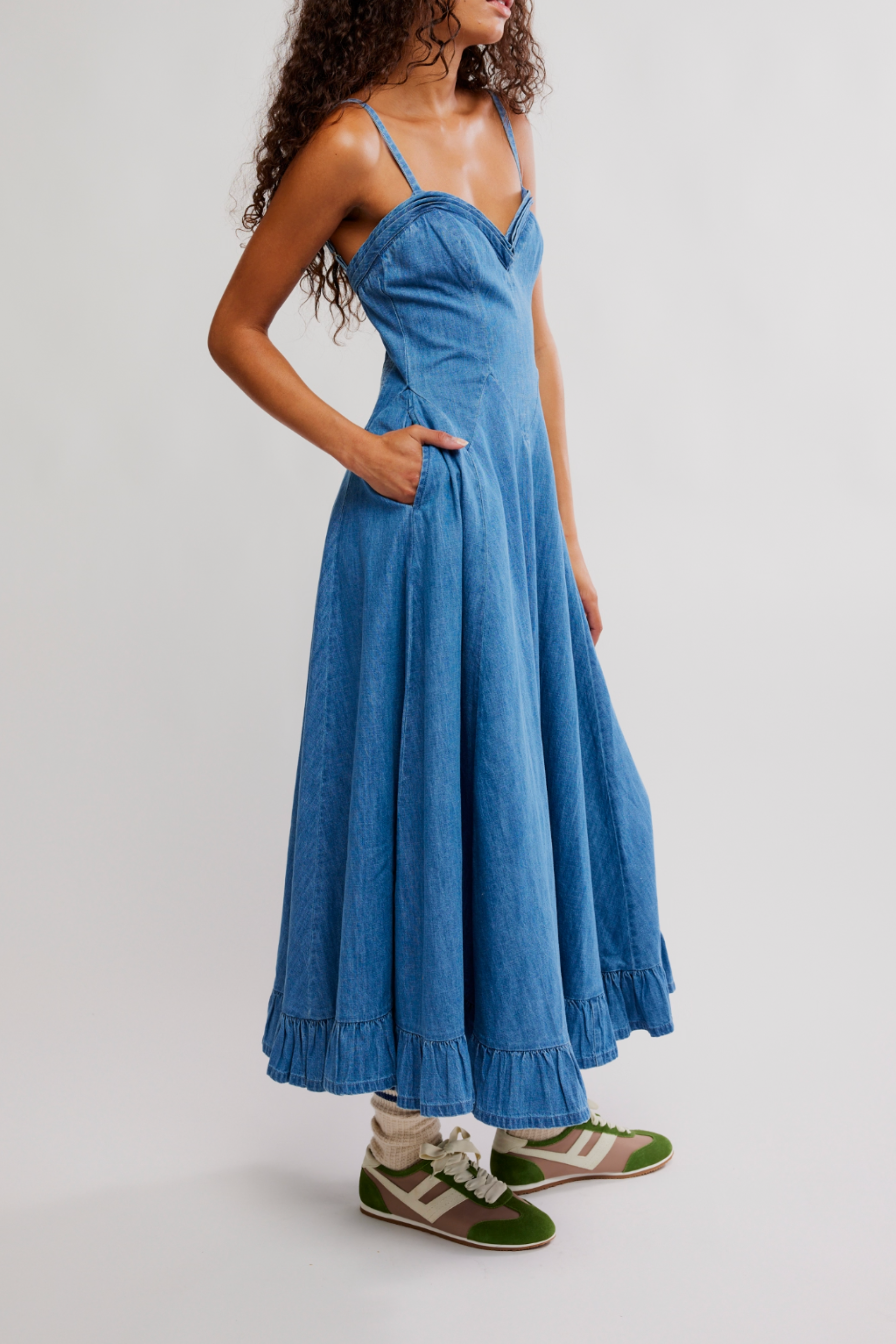 Free People Another Season Midi Dress - Boardwalk Blue