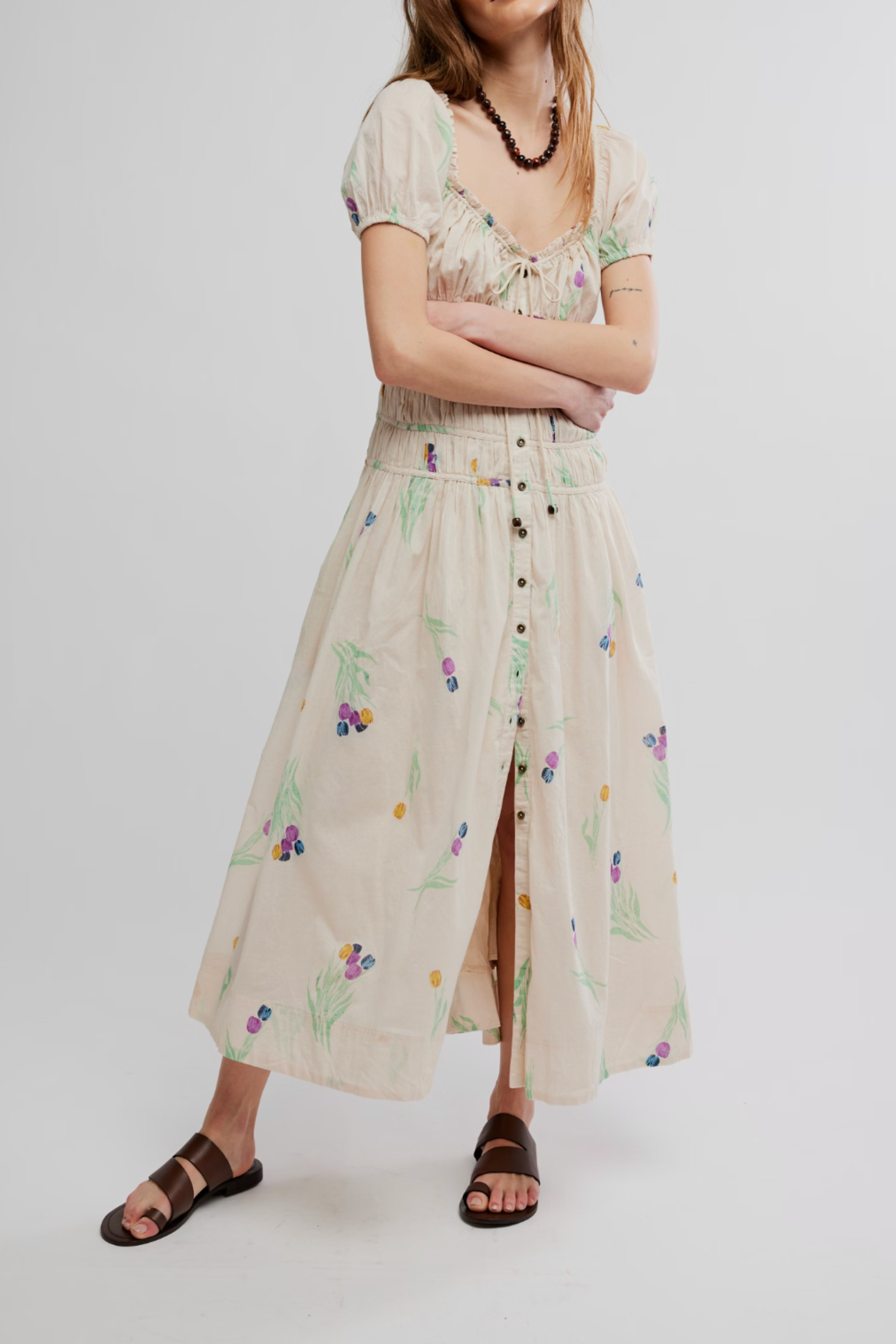 Free People Complete Me Midi Dress - Tea Combo