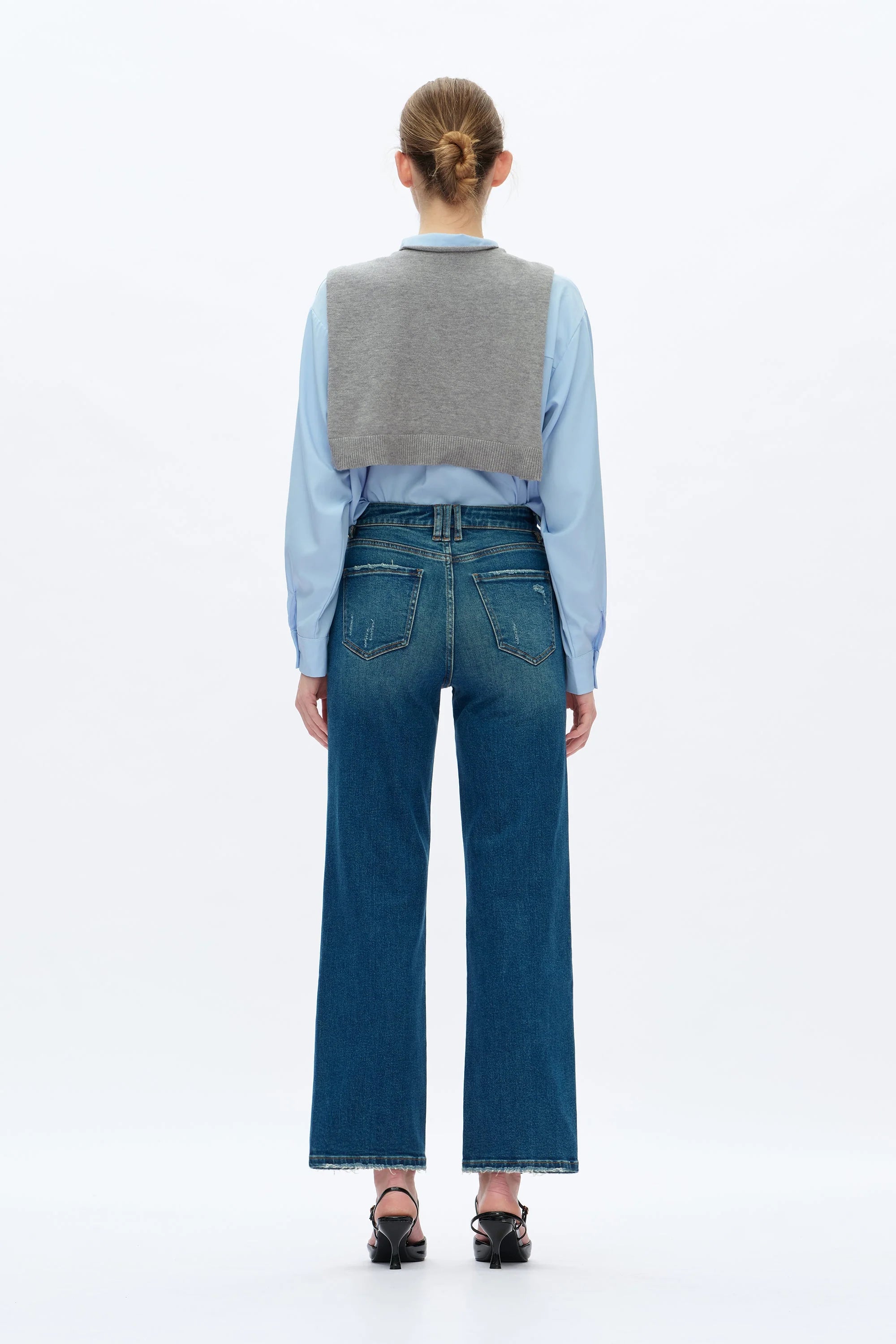 High Rise Vintage Straight Leg Jeans - Vintage Medium Blue