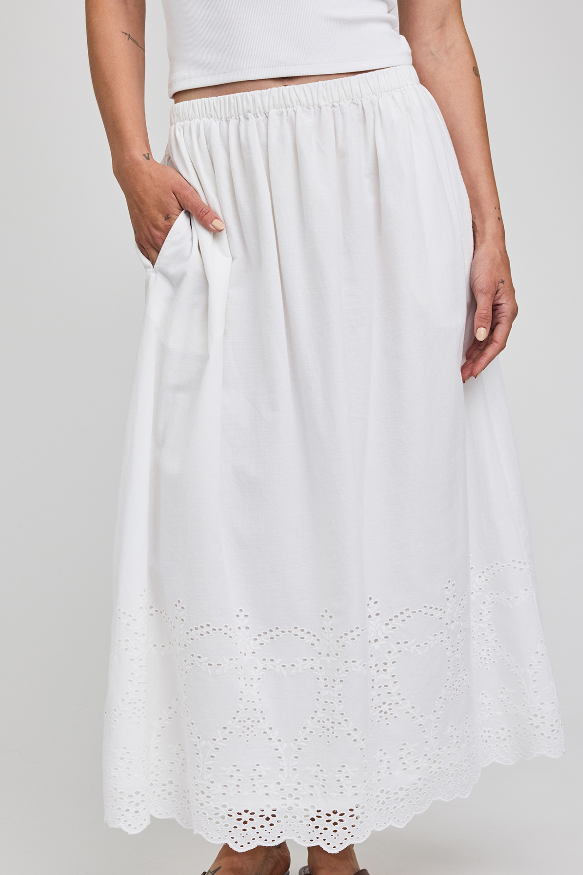 Elodie Maxi Skirt - White