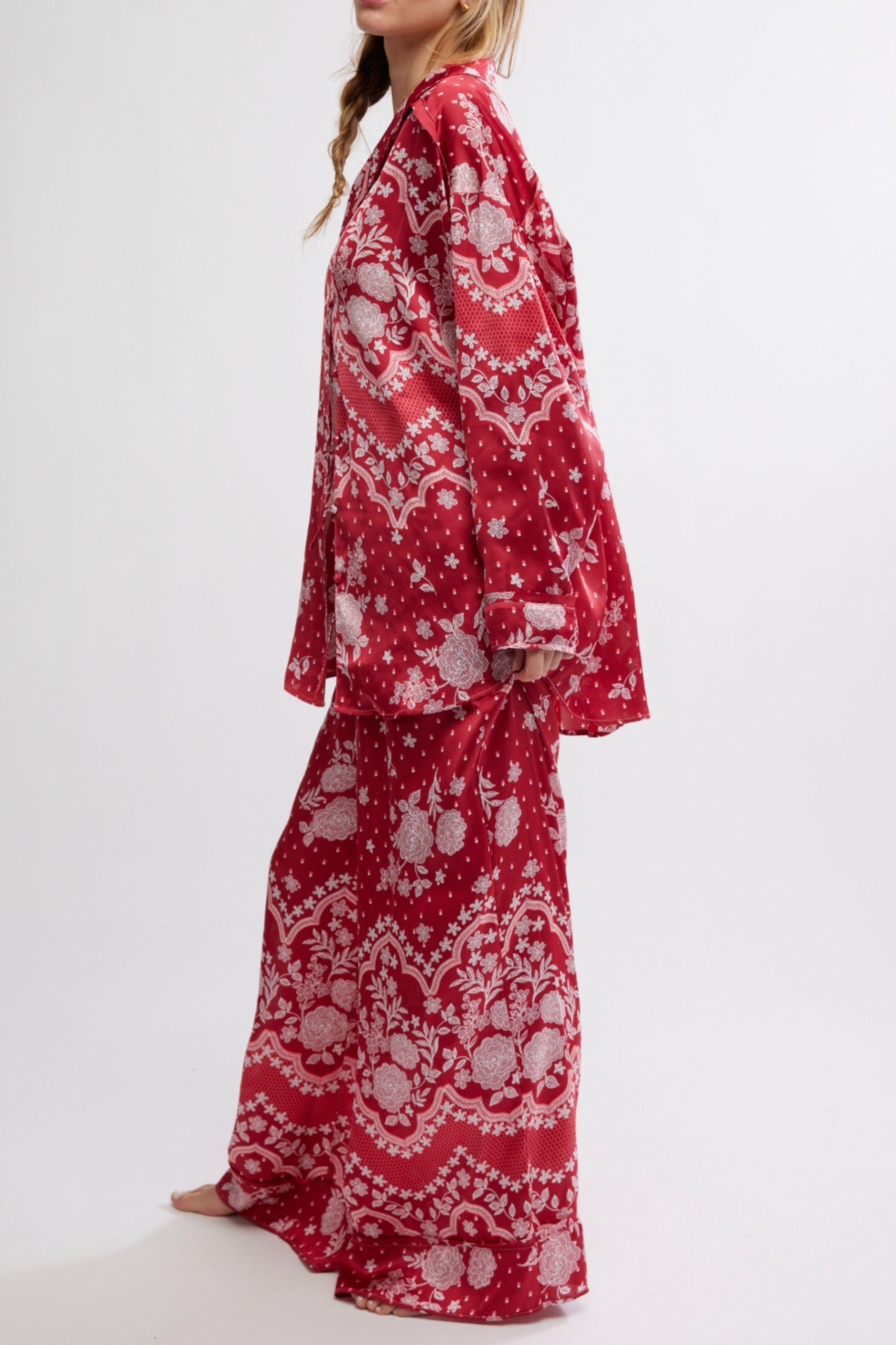 Free People Dreamy Days Pajama Set - Cherry Combo
