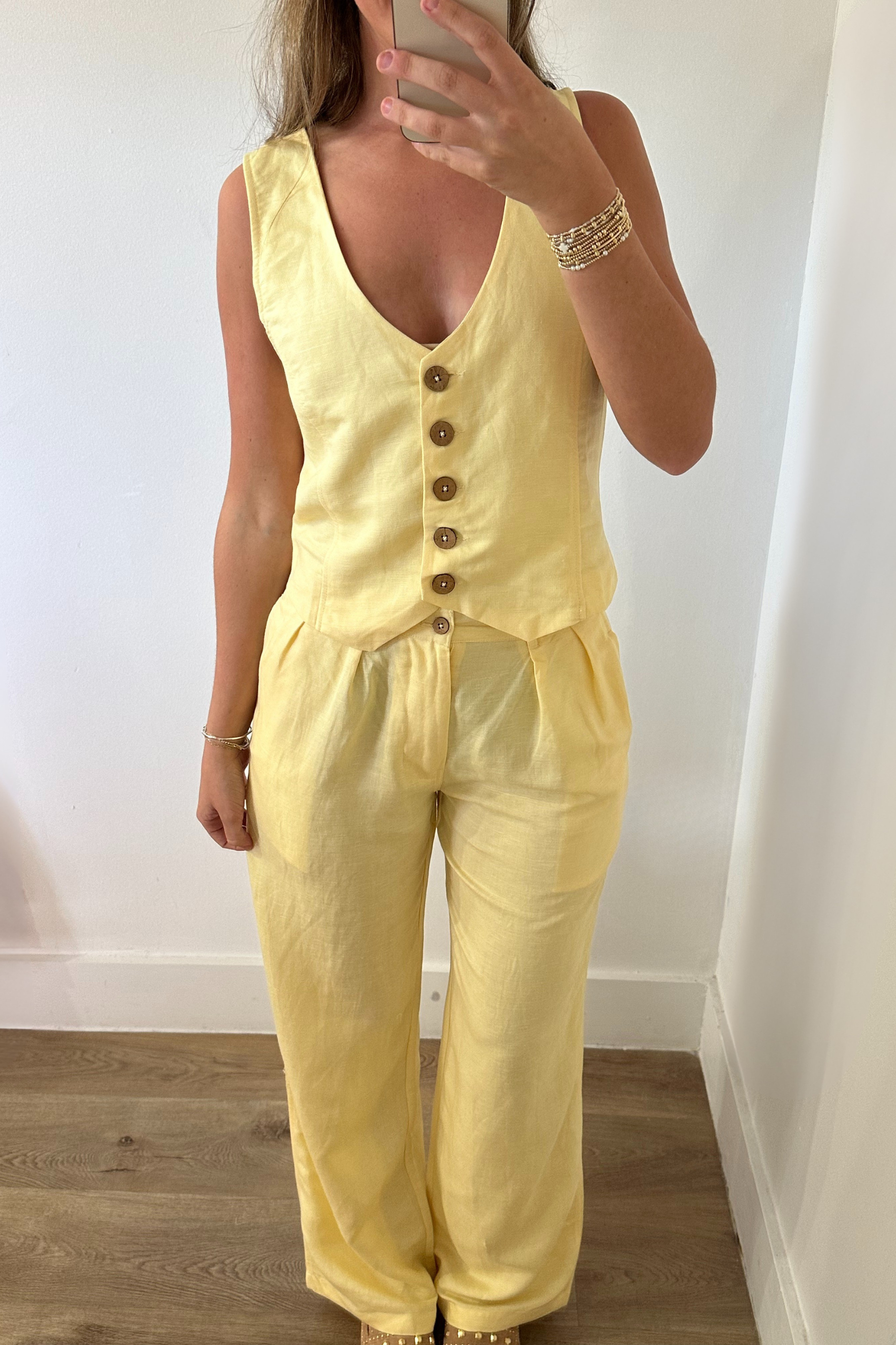 Here Comes the Sun Linen Pants - Yellow