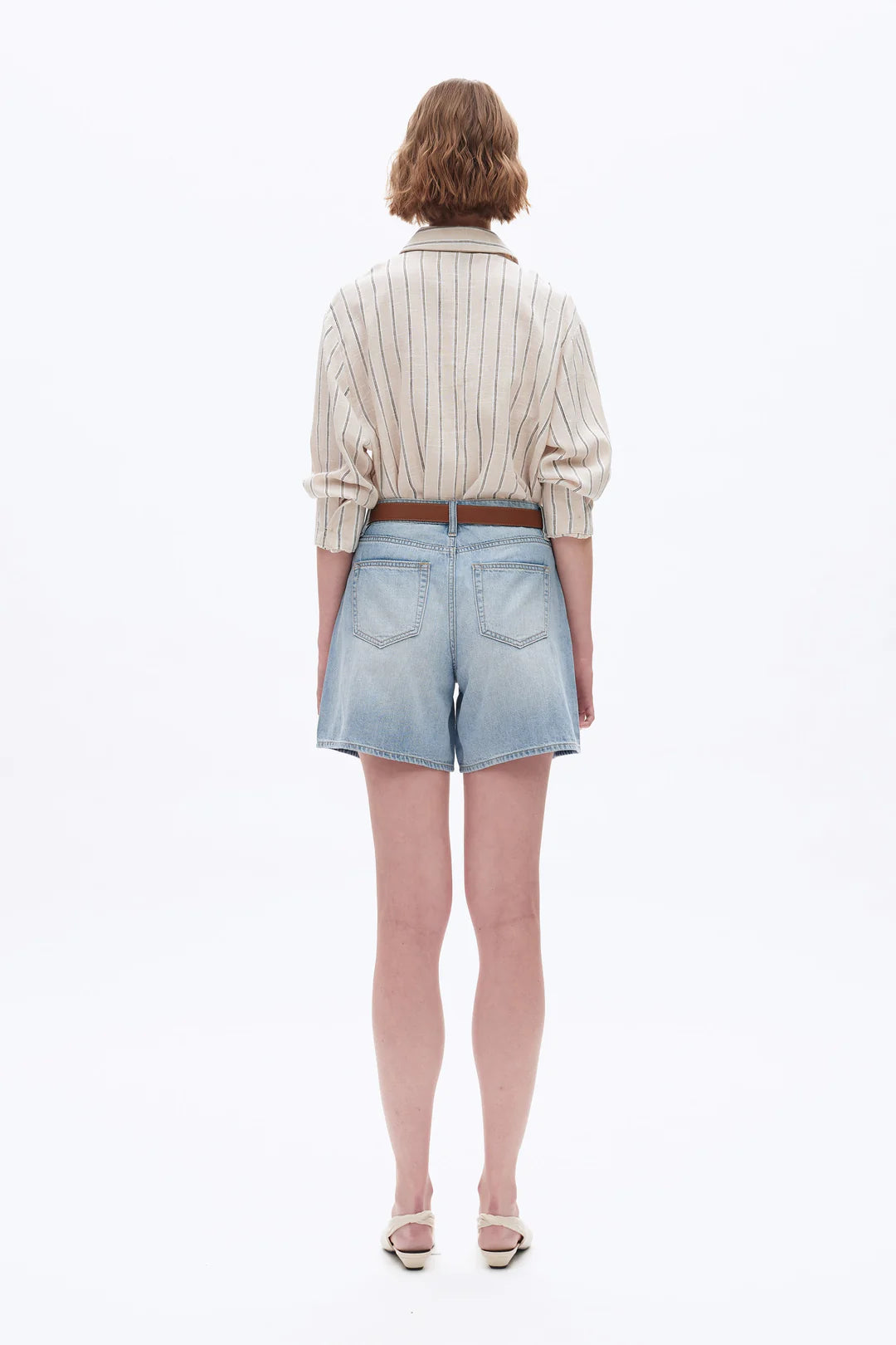 Mid Rise Denim Shorts - Light Blue