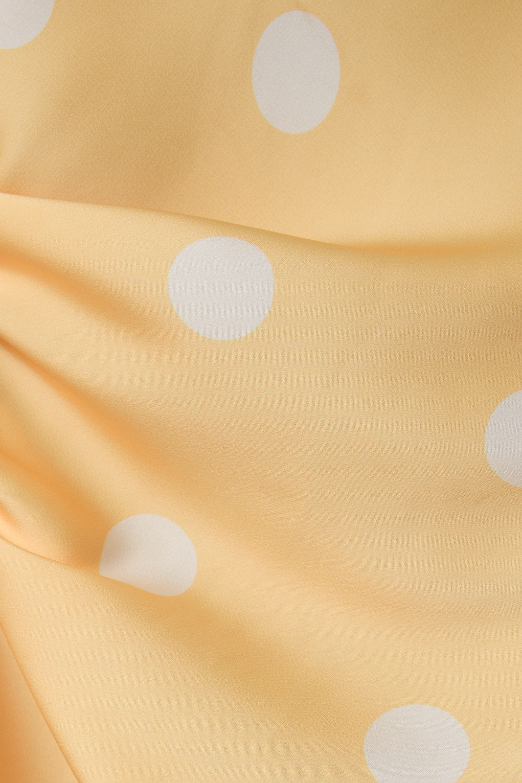 Polka Dot Satin Midi Skirt - Butter