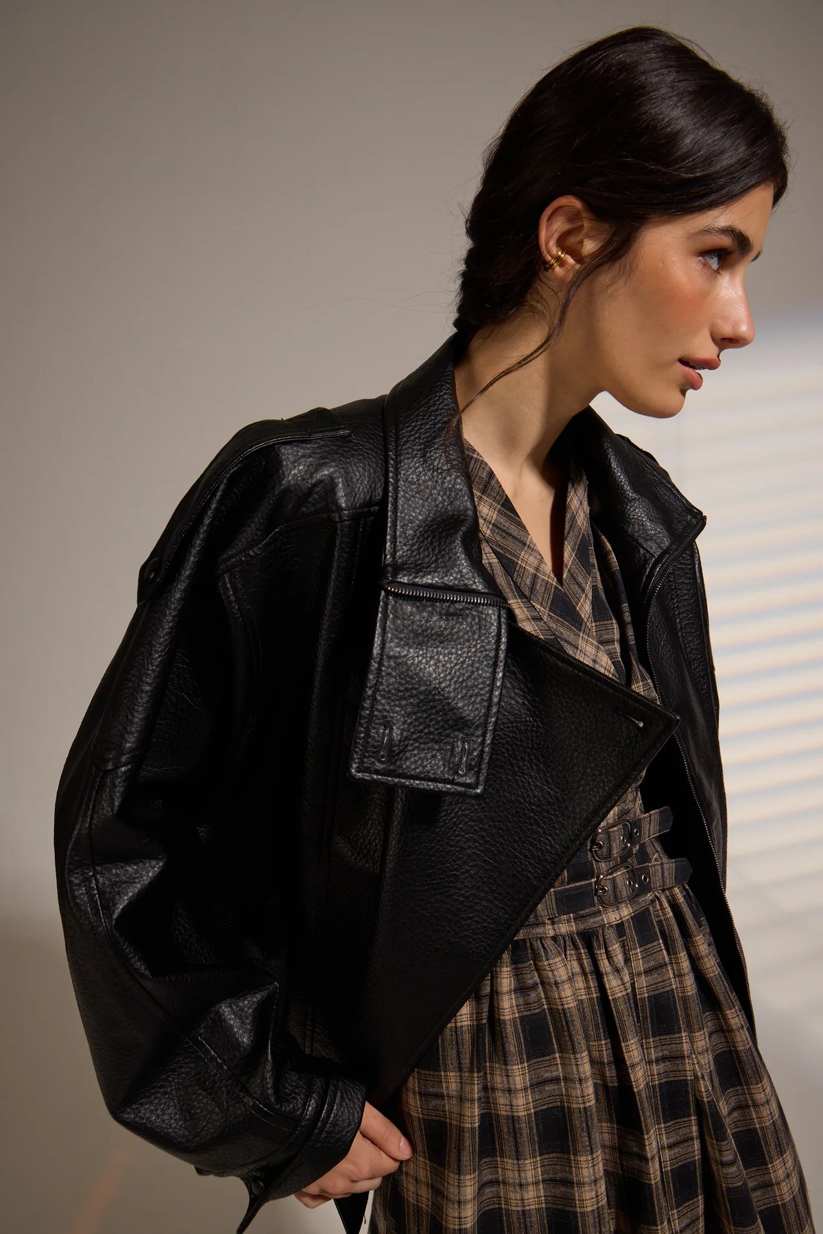 Misti Vegan Leather Jacket - Black