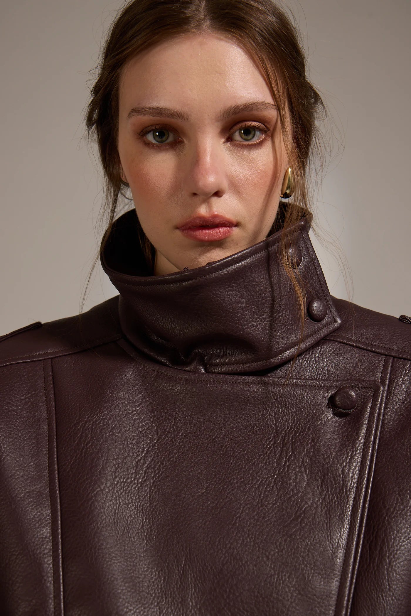 Misti Vegan Leather Jacket - Bordeaux