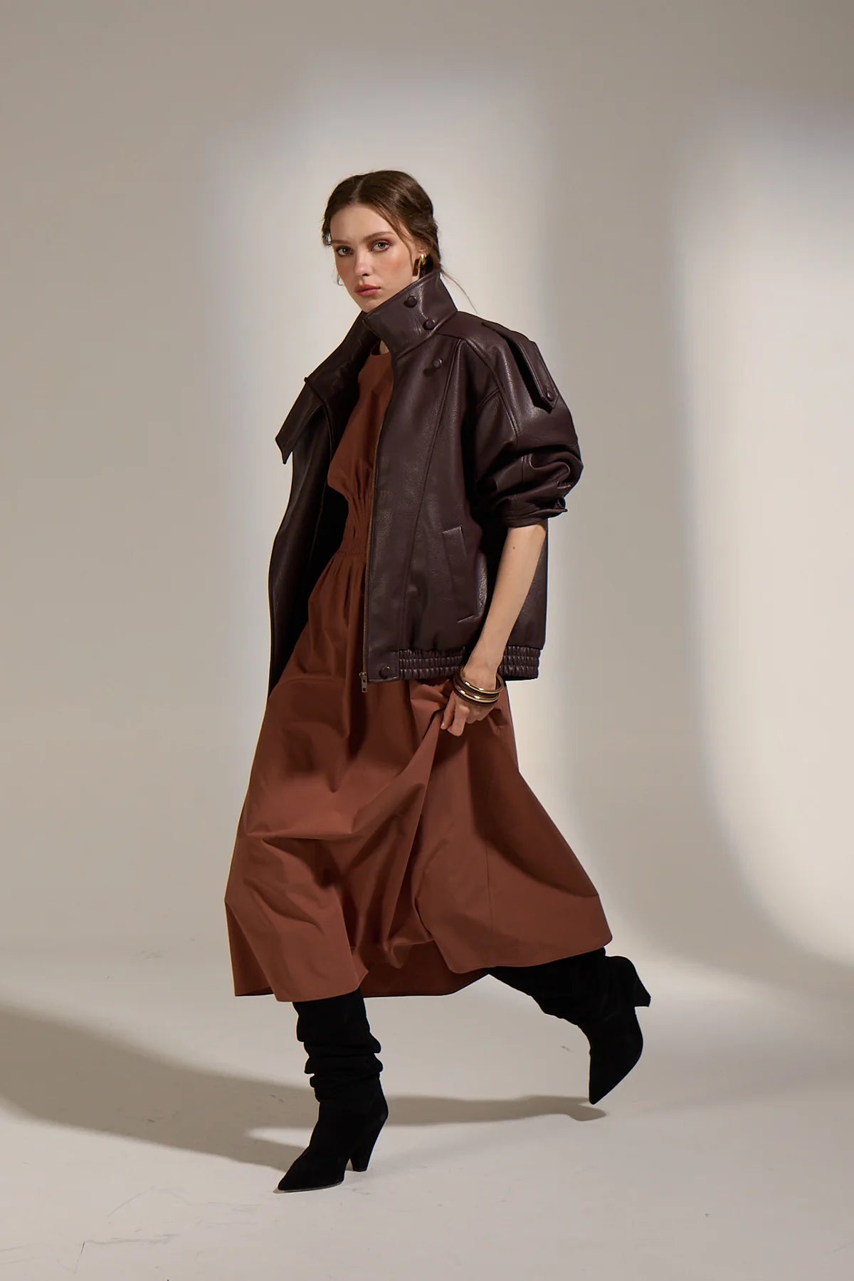 Misti Vegan Leather Jacket - Bordeaux